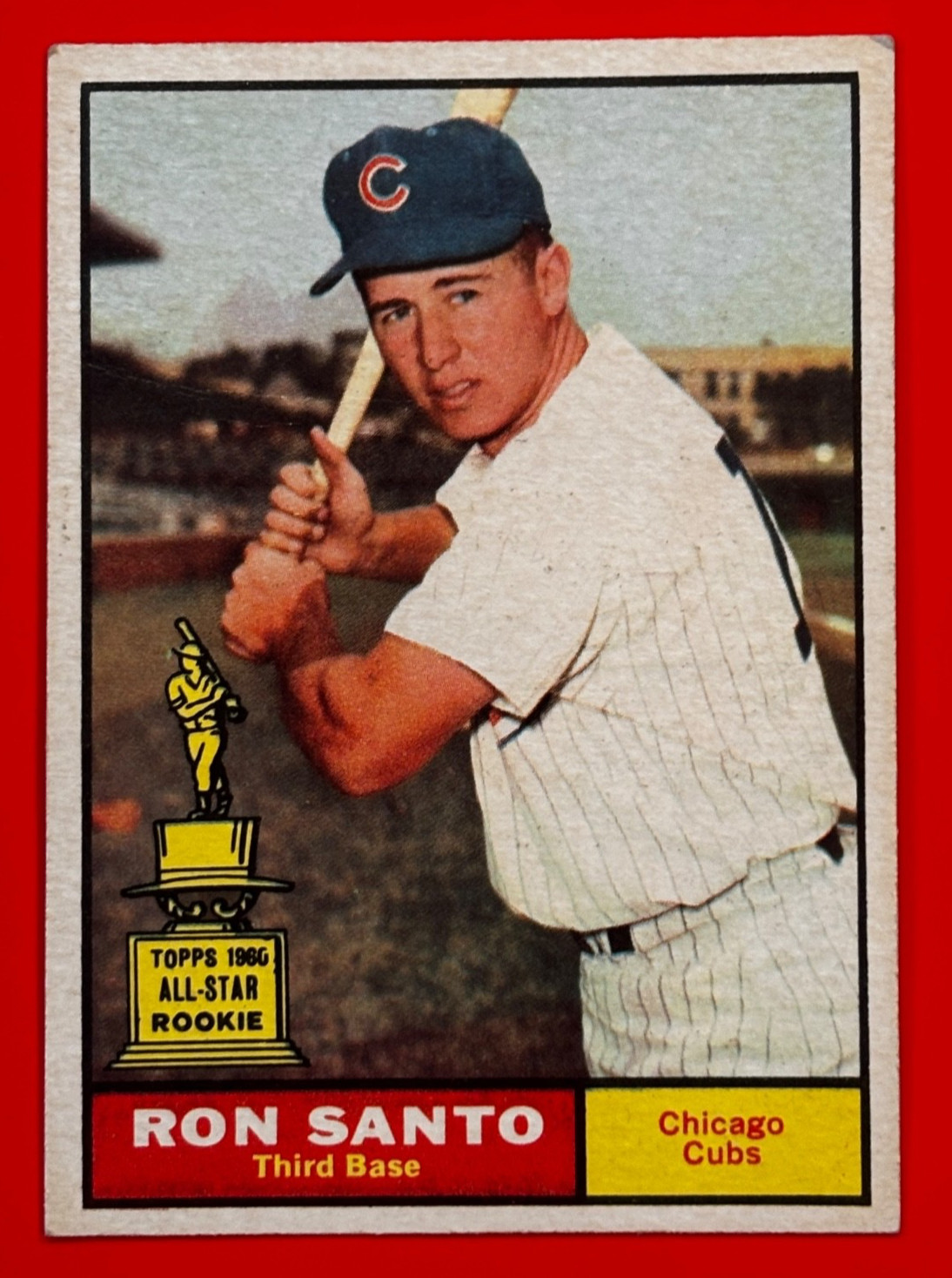 1961 Topps #35 Ron Santo RC Rookie Cubs HOF CENTERED GOOD/VG CREASE READ