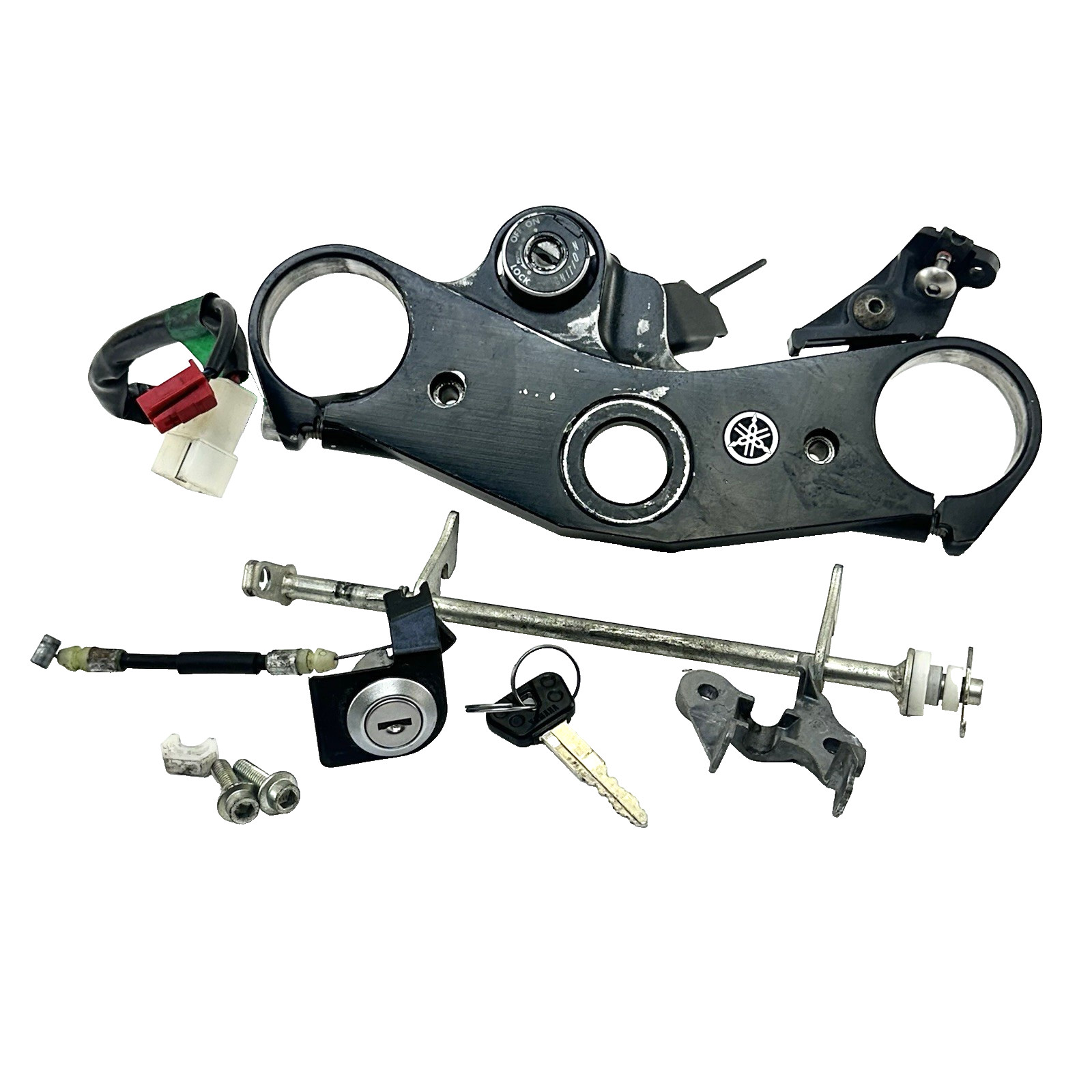 2008 - 2016 YAMAHA YZF R6 IGNITION LOCK SWITCH KEY SEAT LATCH FORK CLAMP SET 2008 - 2016 YAMAHA YZF R6 IGNITION LOCK SWITCH KEY SEAT LATCH FORK CLAMP SET