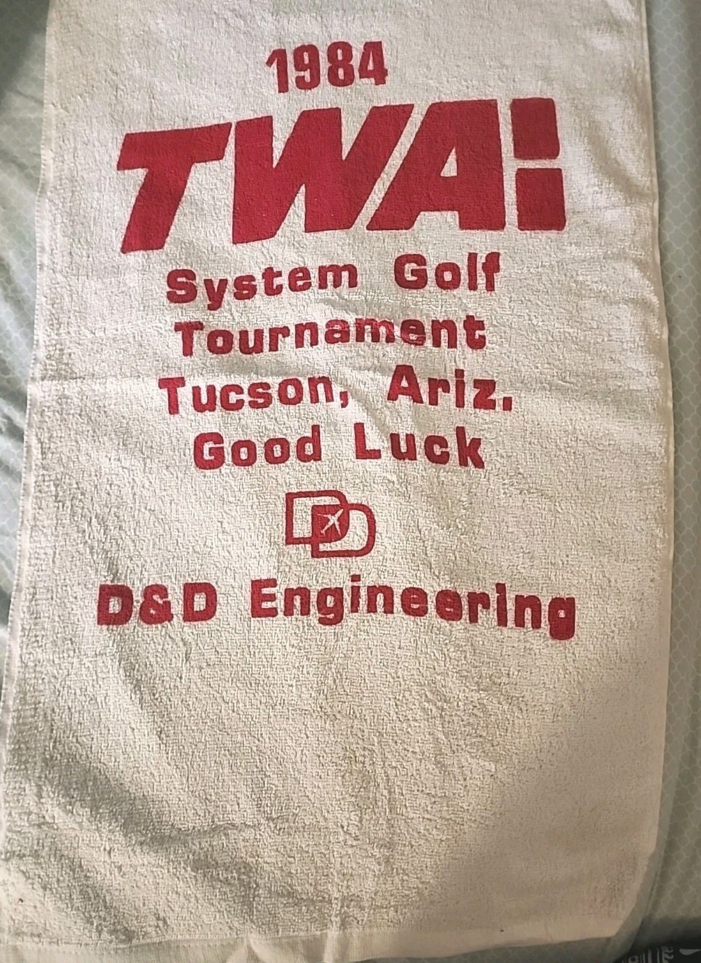 Vtg NOS TWA 1984 Golf Tournament Towel