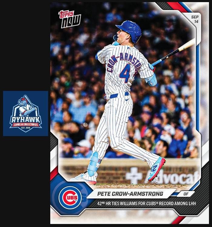 2026 Topps Now #676 Pete Crow-Armstrong 42nd Home Run Chicago Cubs Presale 2026 Topps Now #676 Pete Crow-Armstrong 42nd Home Run Chicago Cubs Presale