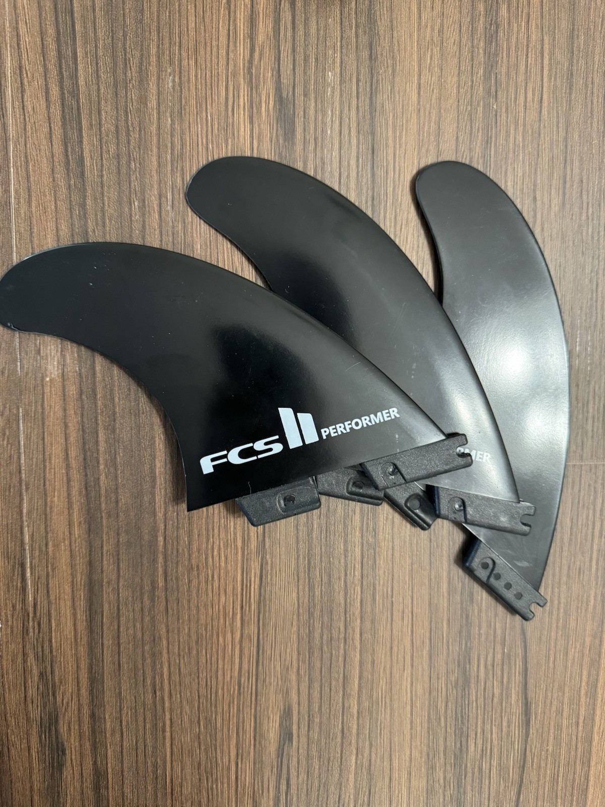 BRAND NEW FCS 2 II Performer Surfboard Fins Thruster Fin Set of 3 Fins - Black