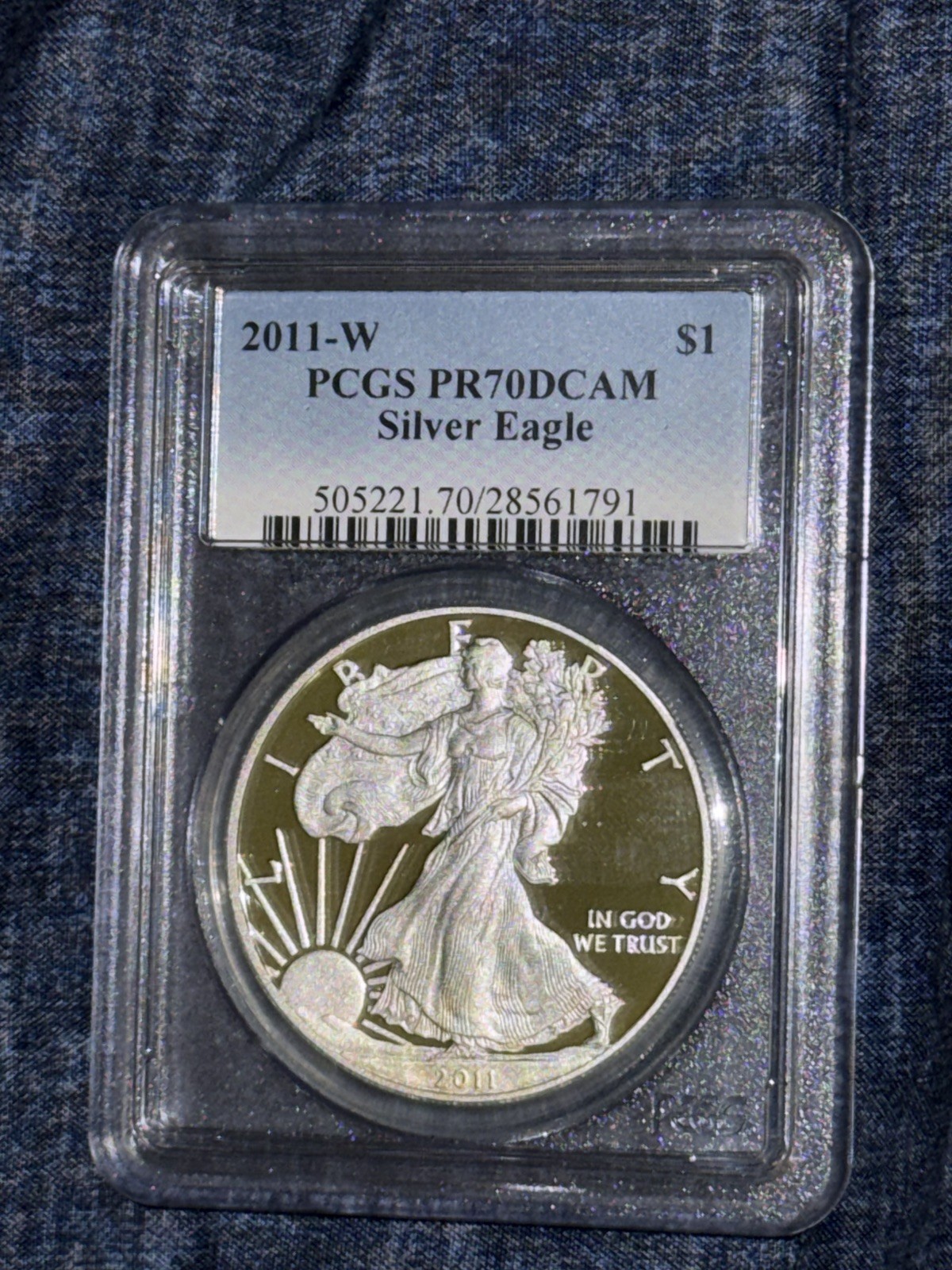 2011 W PROOF AMERICAN SILVER EAGLE $1 DOLLAR 1 OZ COIN PCGS PR 70 DCAM