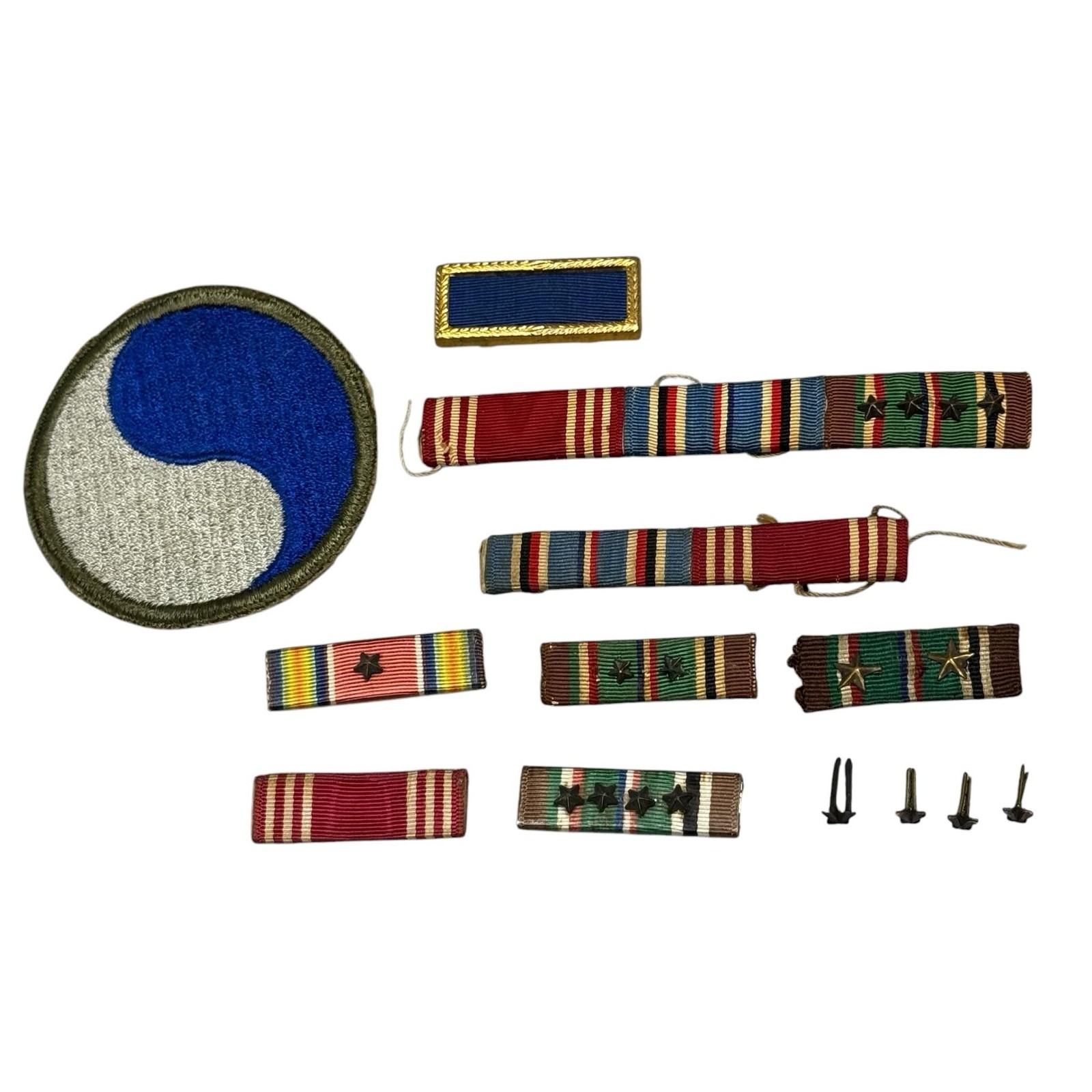 Vintage WW2 US 29th Infantry Division Patch Ribbon Bars Lot Omaha Beach PUC