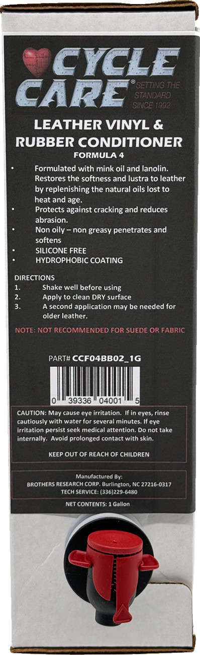 Cycle Care Formula 4 Leather Vinyl Rubber Conditioner 1 Gal Cycle Care Formula 4 Leather Vinyl Rubber Conditioner 1 Gal