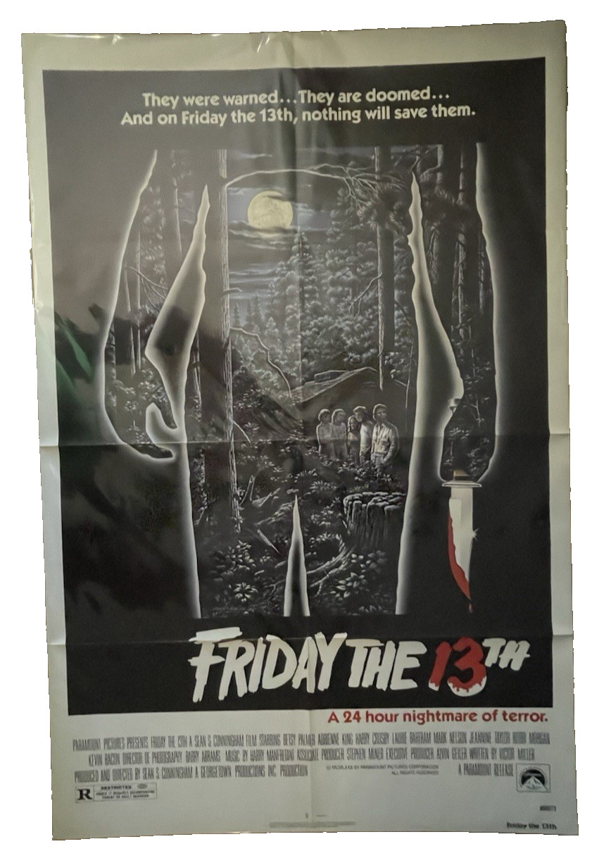 ORIG. MOVIE POSTER~ FRIDAY THE THIRTEENTH~ 1980~ONE SHEET 27X41