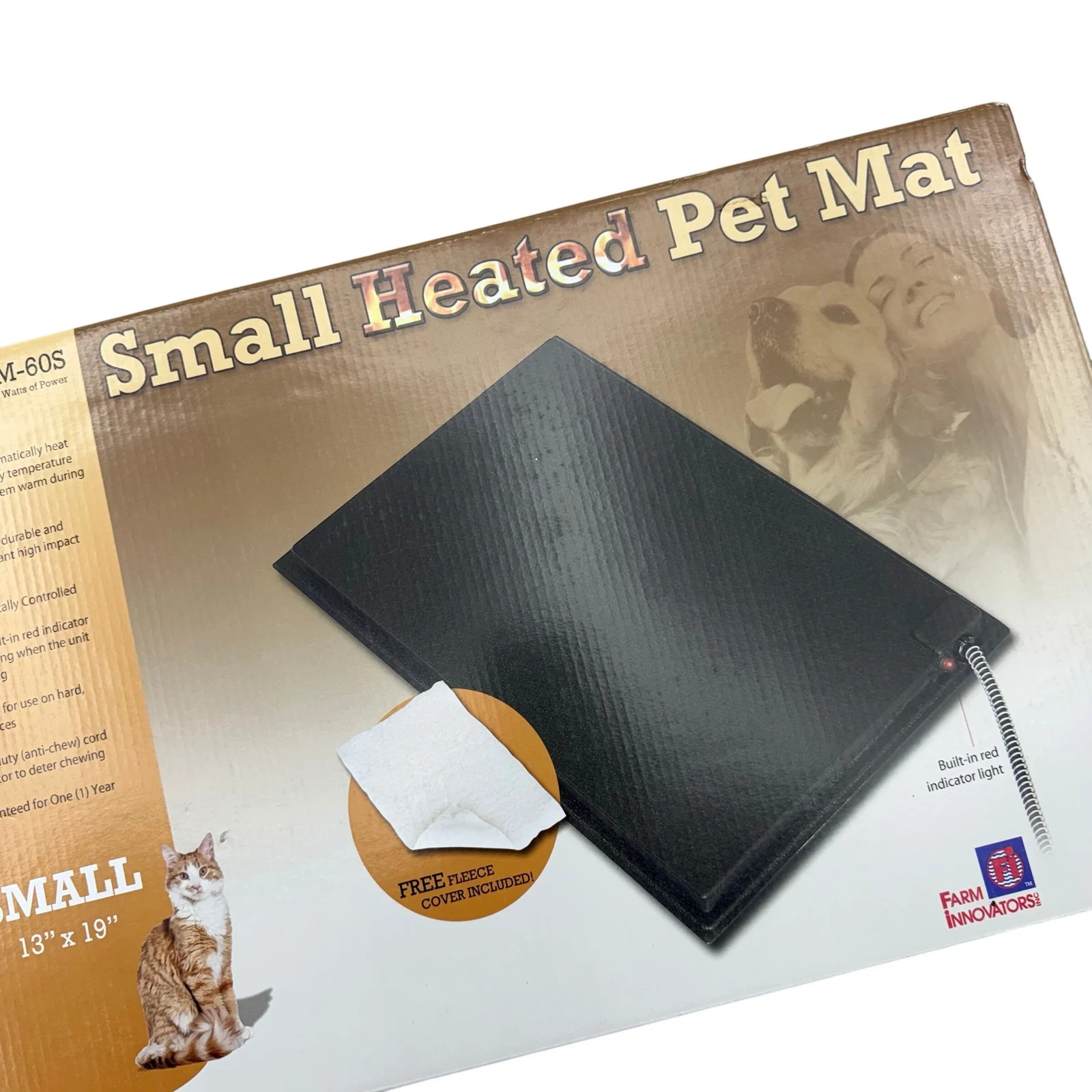 Farm Innovators Heated Pet Mat Small 13x19 Durable Utility Indoor Outdoor