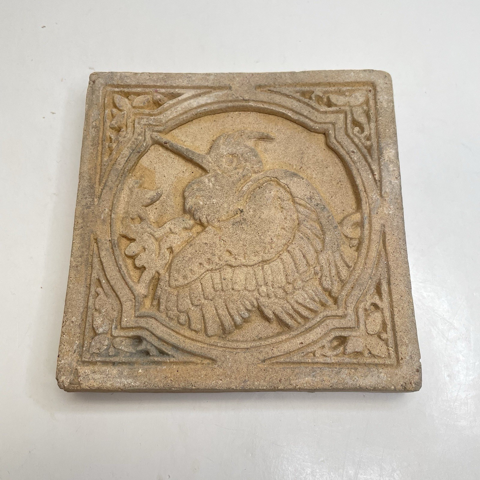 Unglazed Arts & Crafts Hummingbird Tile California Batchelder or CALCO Era