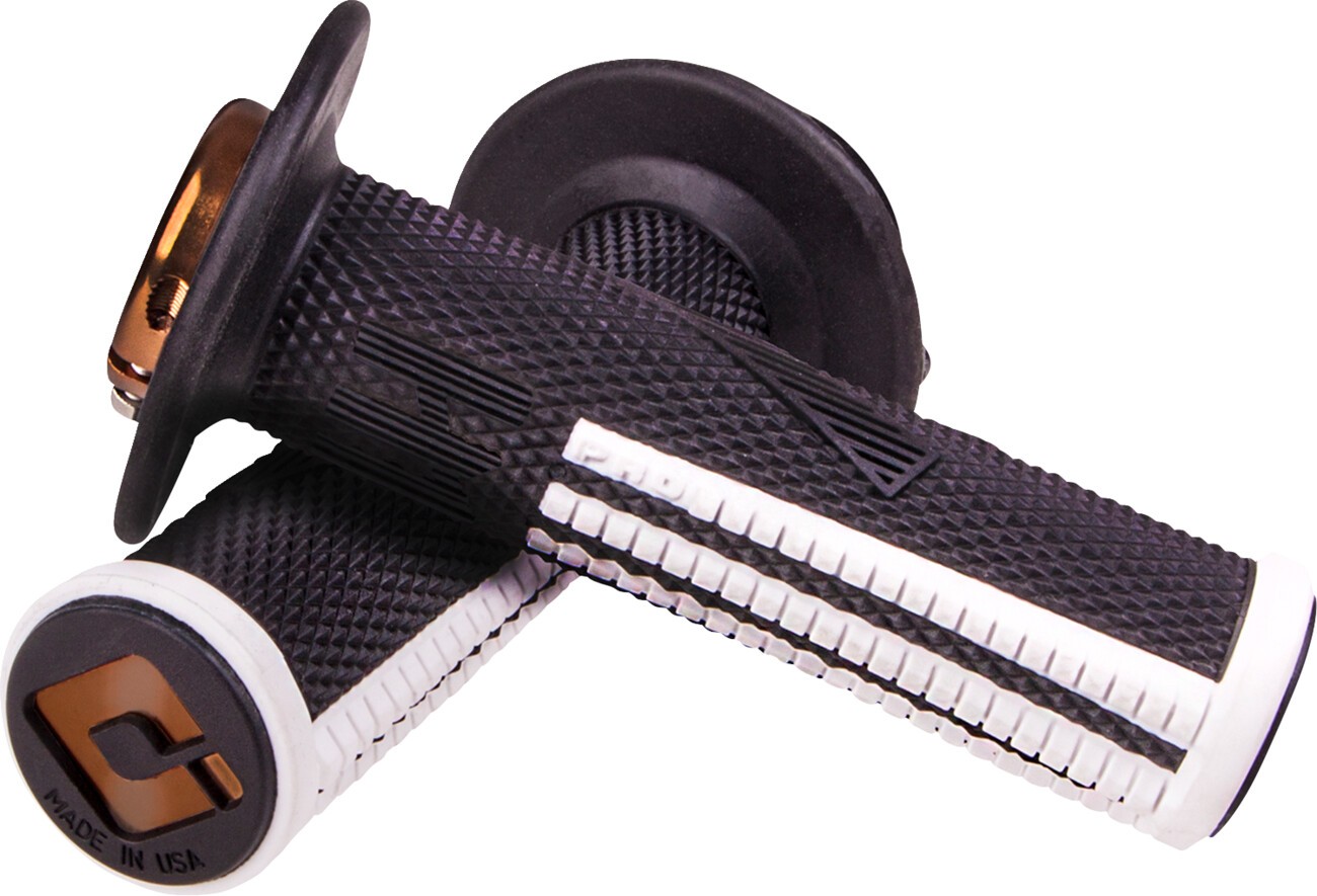 ODI Emig2 Pro V2 Lock-On Grips Black/White 7/8 in MX Pair ODI Emig2 Pro V2 Lock-On Grips Black/White 7/8 in MX Pair