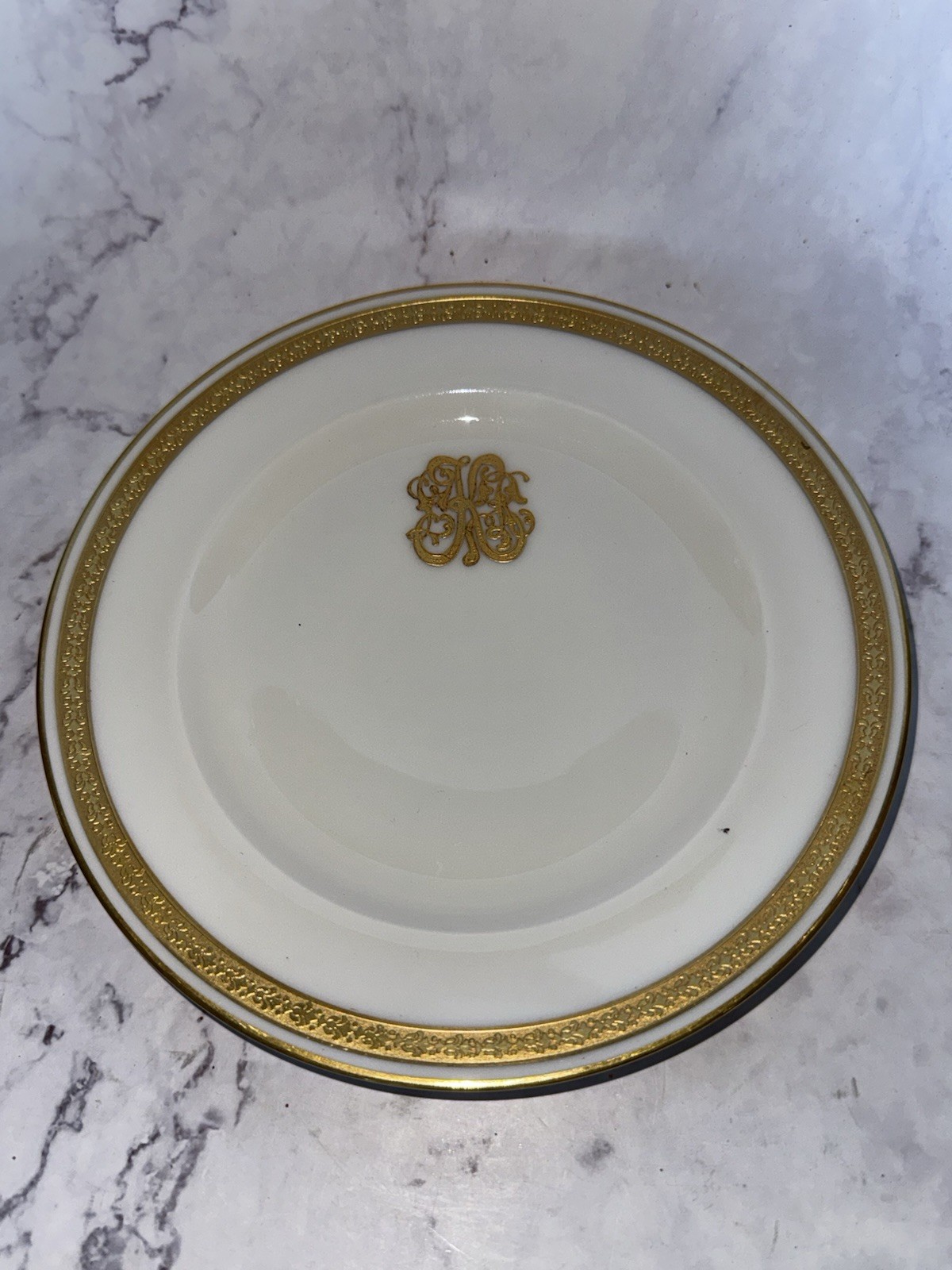Antique Theodore Haviland Limoges Gold Trimmed 7 1/2” Salad Plate \
