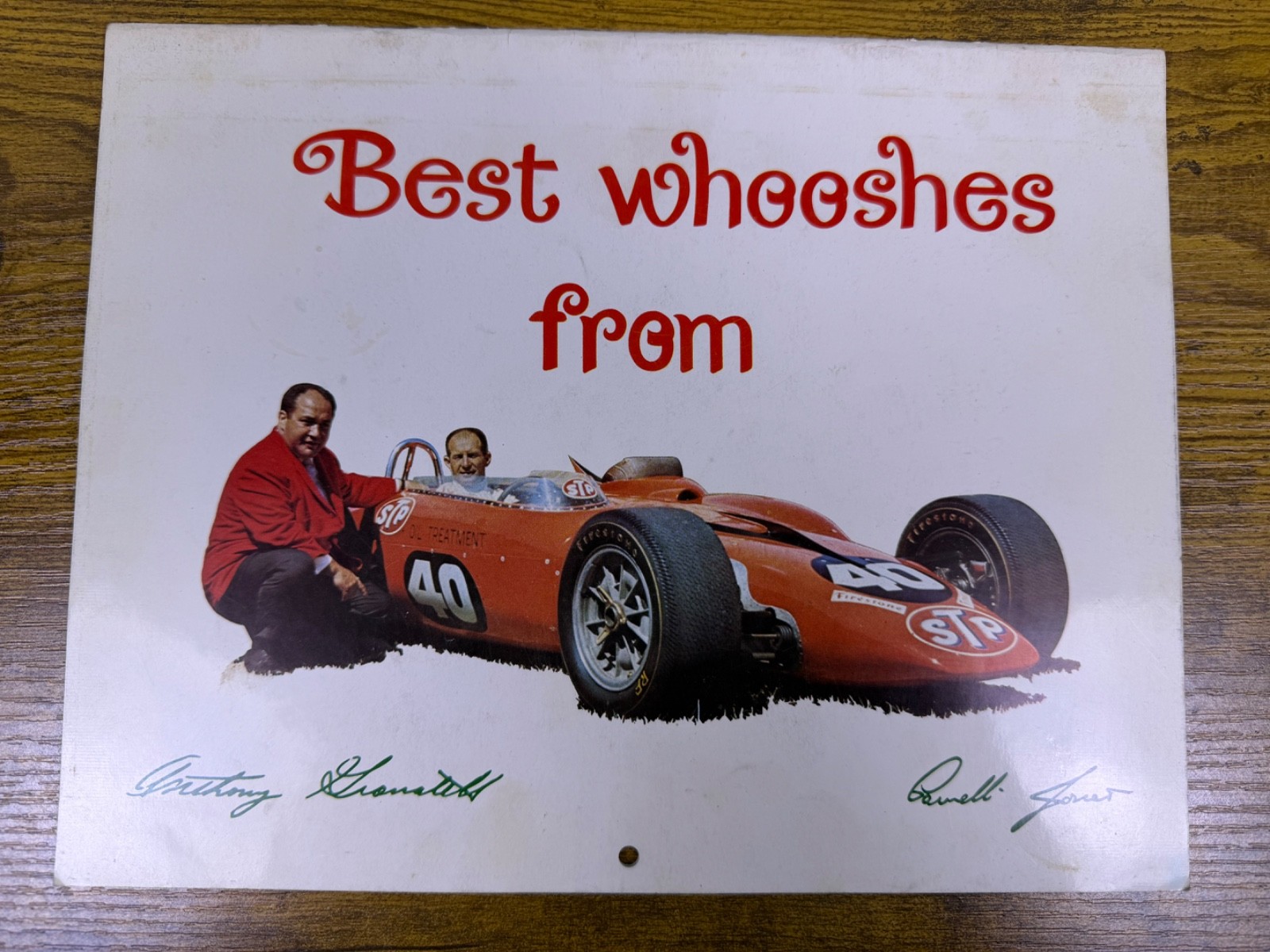 1968-69 STP Indy 500 Auto Racing Photo Calendar Andy Granatelli Parnelli Jones