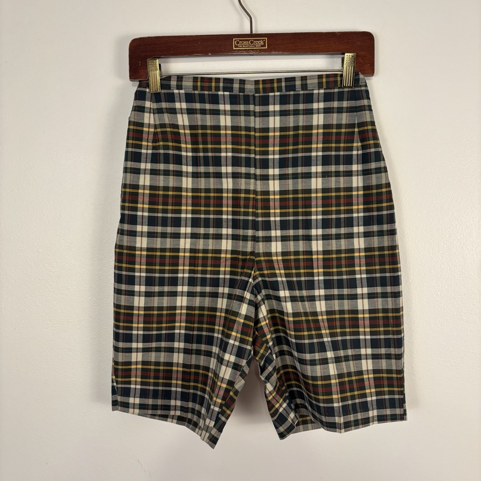 Vtg 60s Galey Lord Plaid Bermuda Shorts Cotton High Waist Ivy Academic