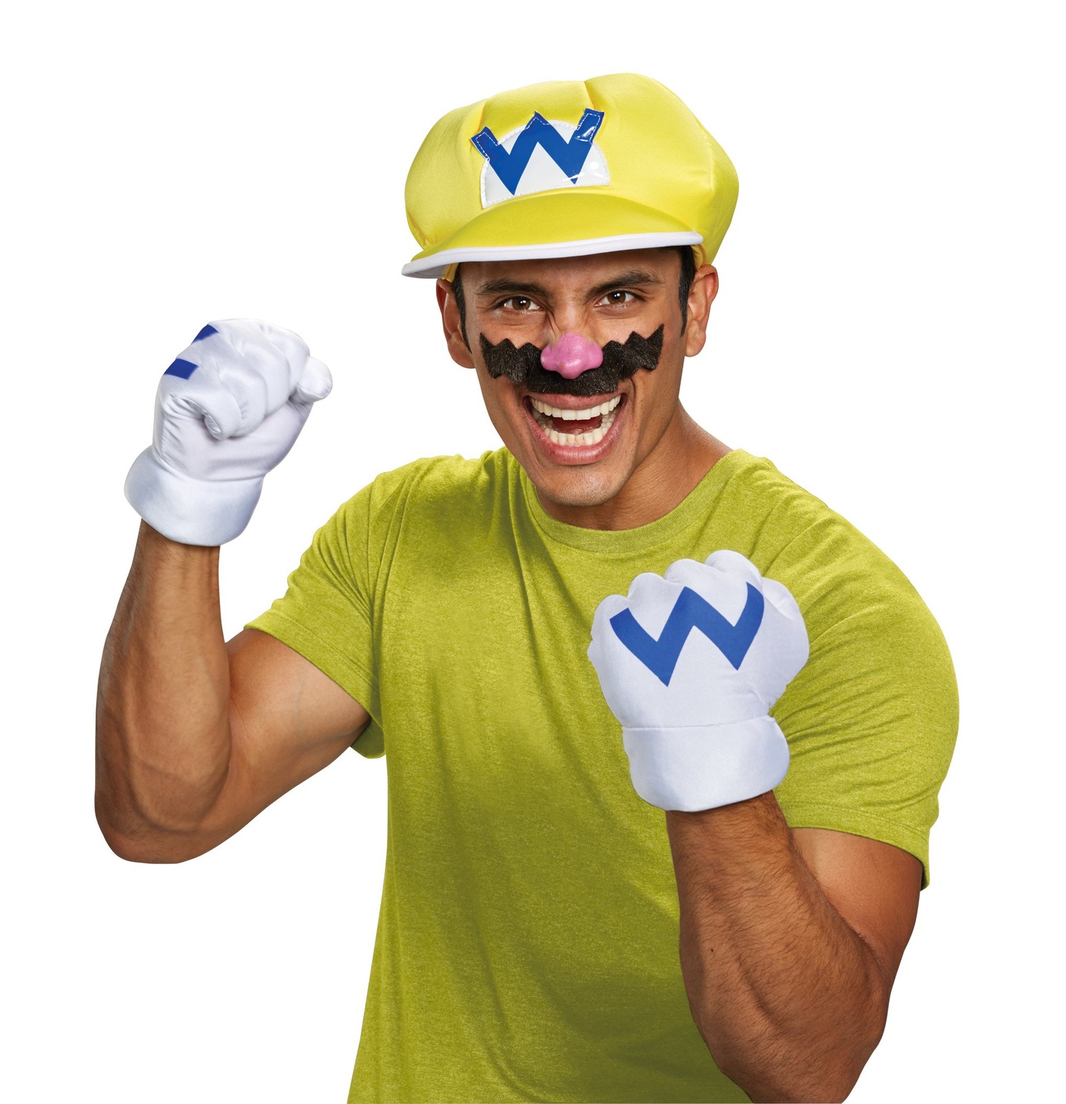 Disguise Super Mario Wario Instant Costume Kit for Adults, Yellow/Purple