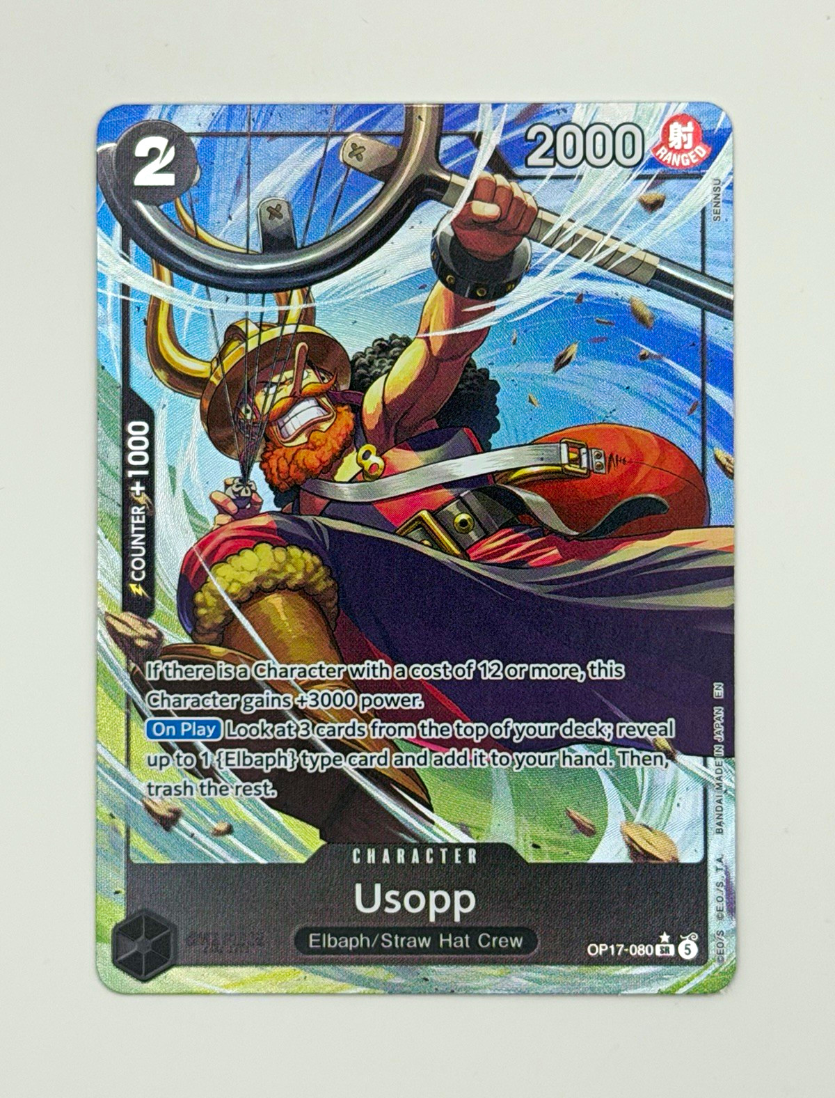 Bandai One Piece Card Game Usopp SR Foil OP17-080 ENG 2000 Power Cost 2