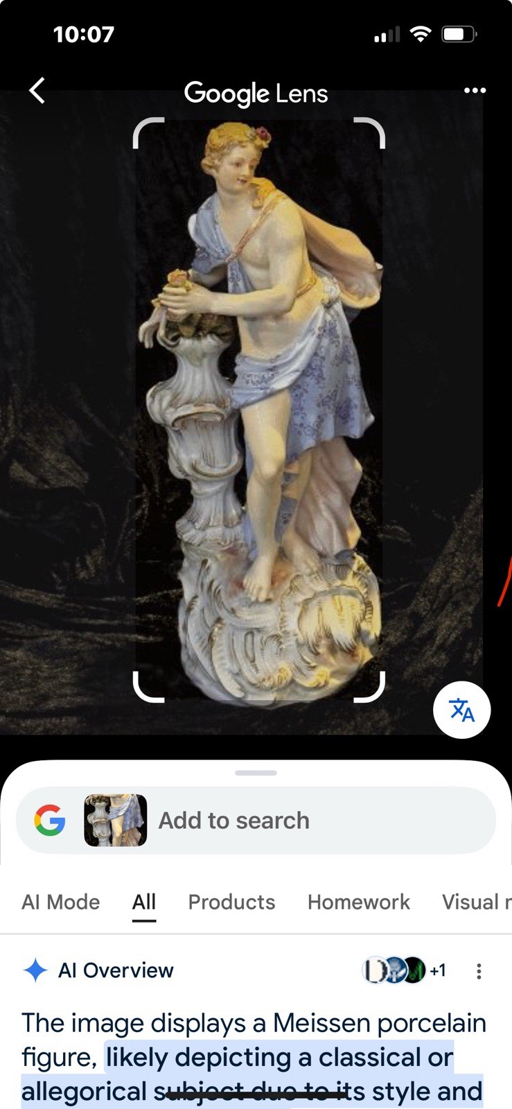 Rare Vintage exquisite Meissen figurine of standing Venus - crossed swords mark