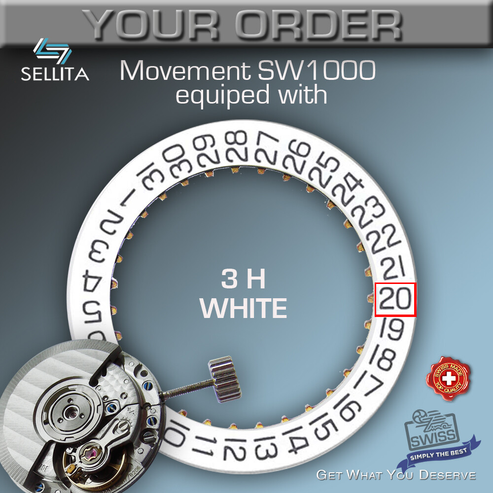 MOVEMENT AUTOMATIC SELLITA SW1000-1, TOP GRADE, COSC qualified Ø 20 mm, 9'''