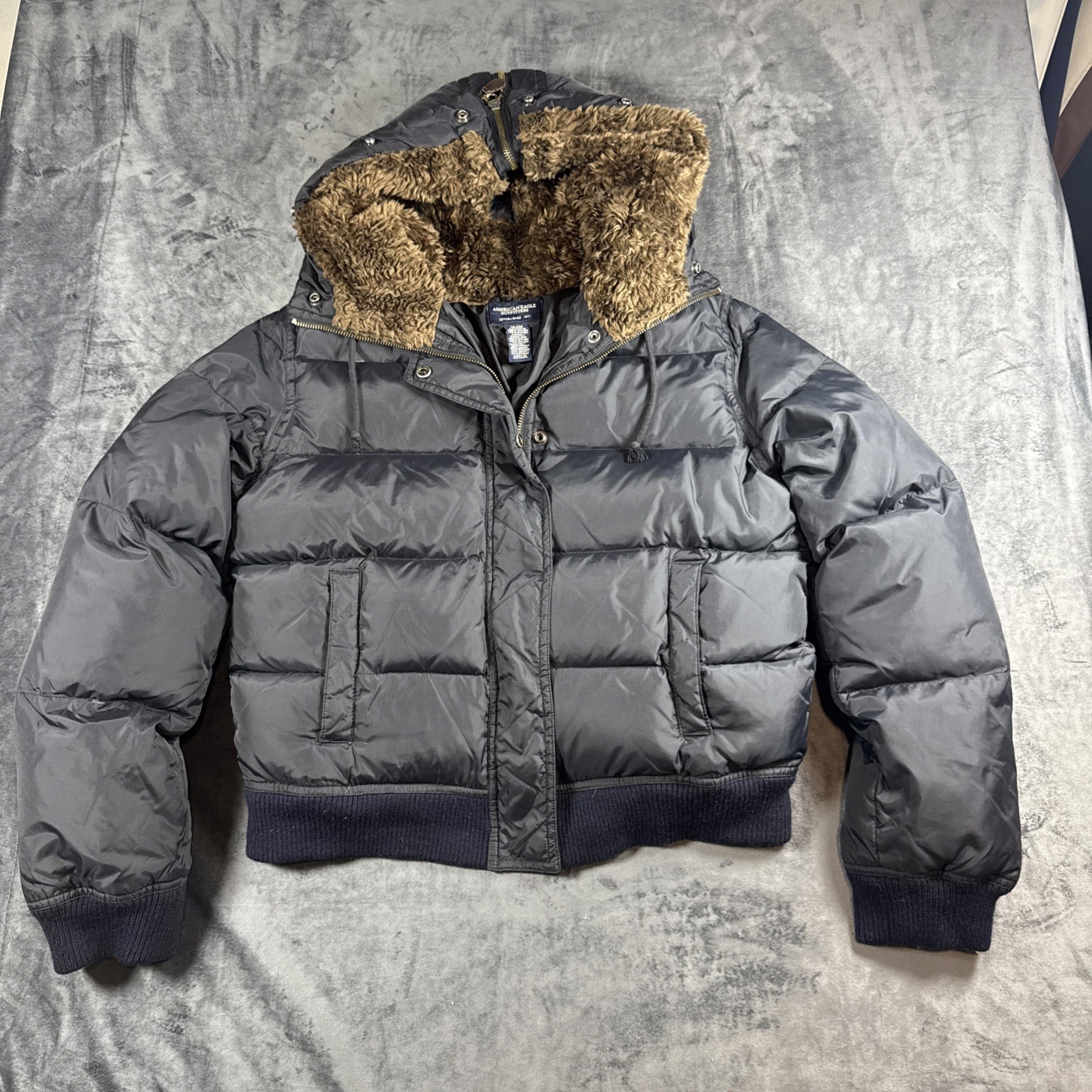 Y2KAmerican Eagle Outfitters Jacket Women\'s Medium Hooded Bomber Puffer