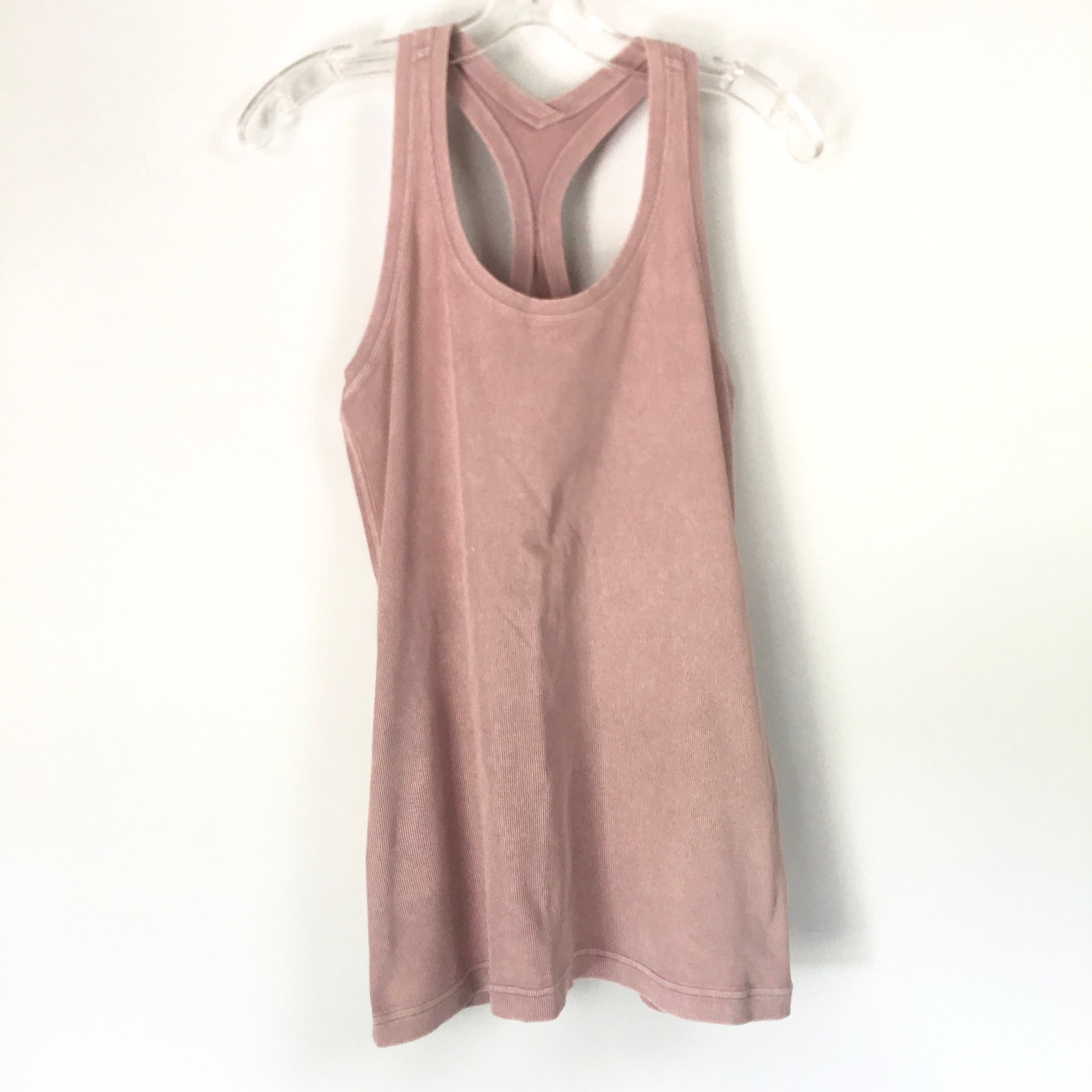 Lululemon Cool Racerback Tank Top Womens 12 Ribbed Washed Antoinette Pink Active