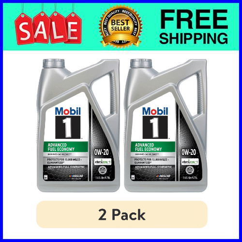 Mobil 1 Advanced Fuel Economy Synthetic Oil 0W-20 5 Qt 2-Pack Ships from USA