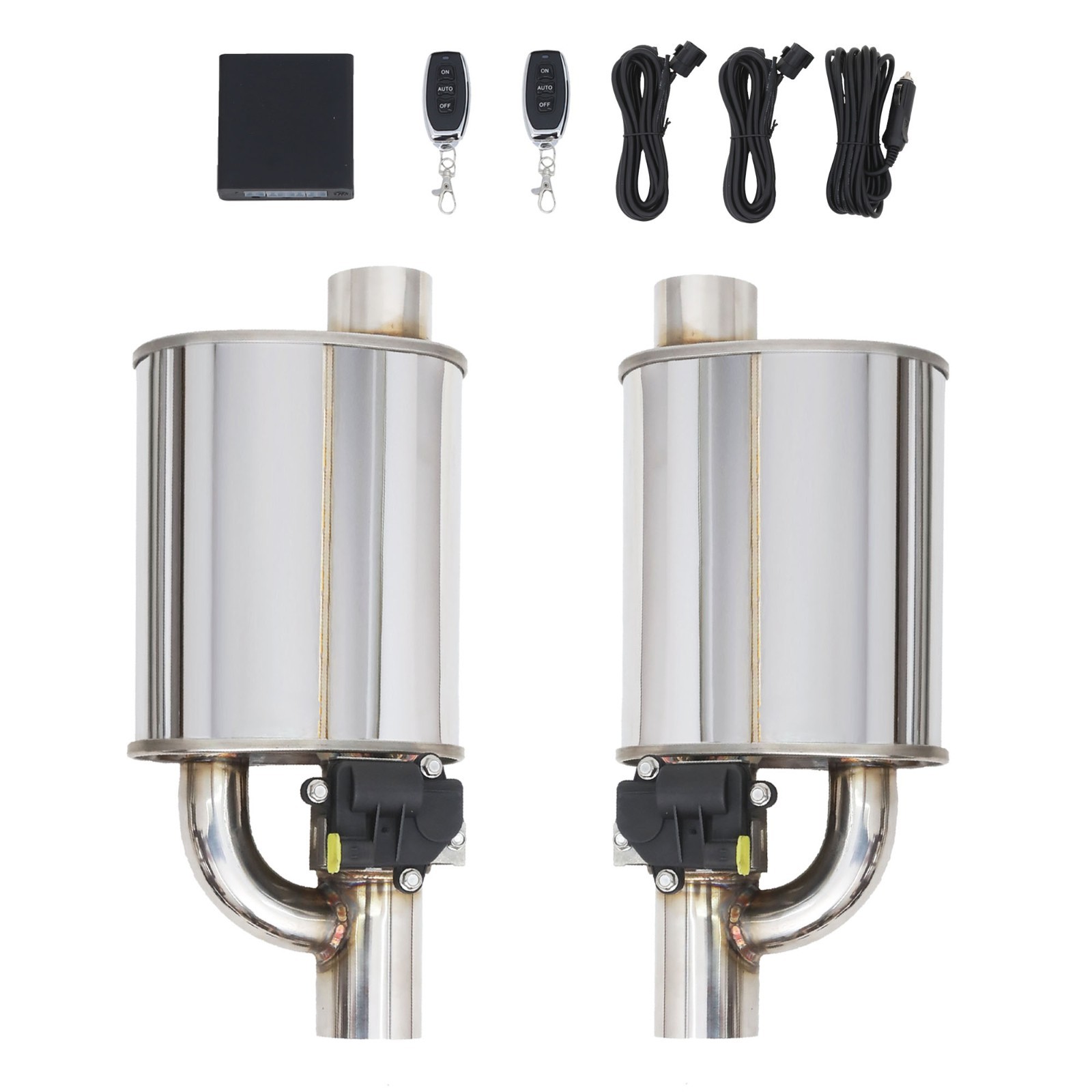 Universal Valved Muffler Kit 2.5 Inch with Exhaust Remote, 2pcs(left&right)