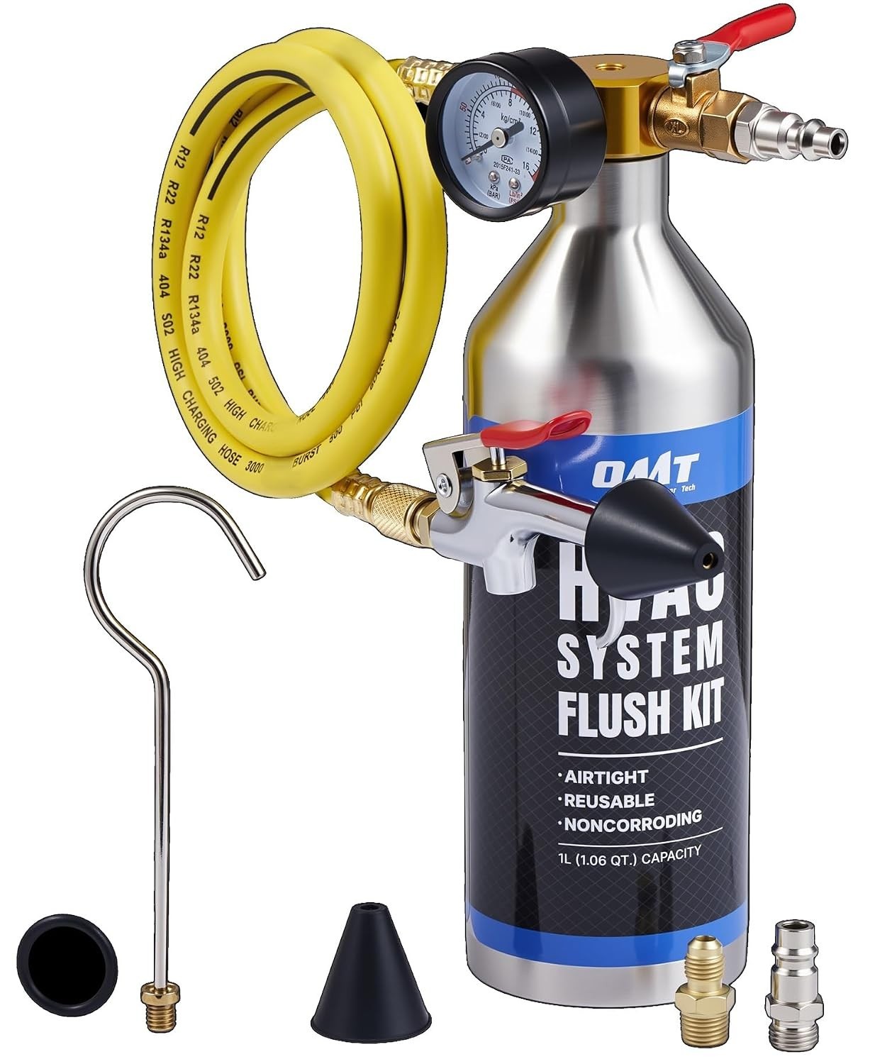 OMT AC Flush Kit with 33.5 oz Tank for R134a R12 R22 R410a