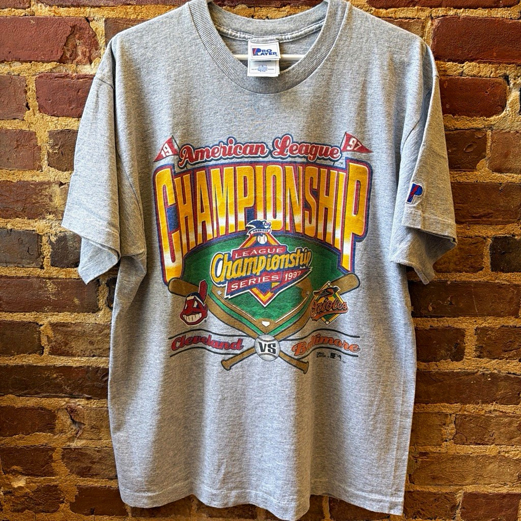 1997 Vintage Baltimore Orioles ALCS  MLB Pro Player T-Shirt (LARGE)