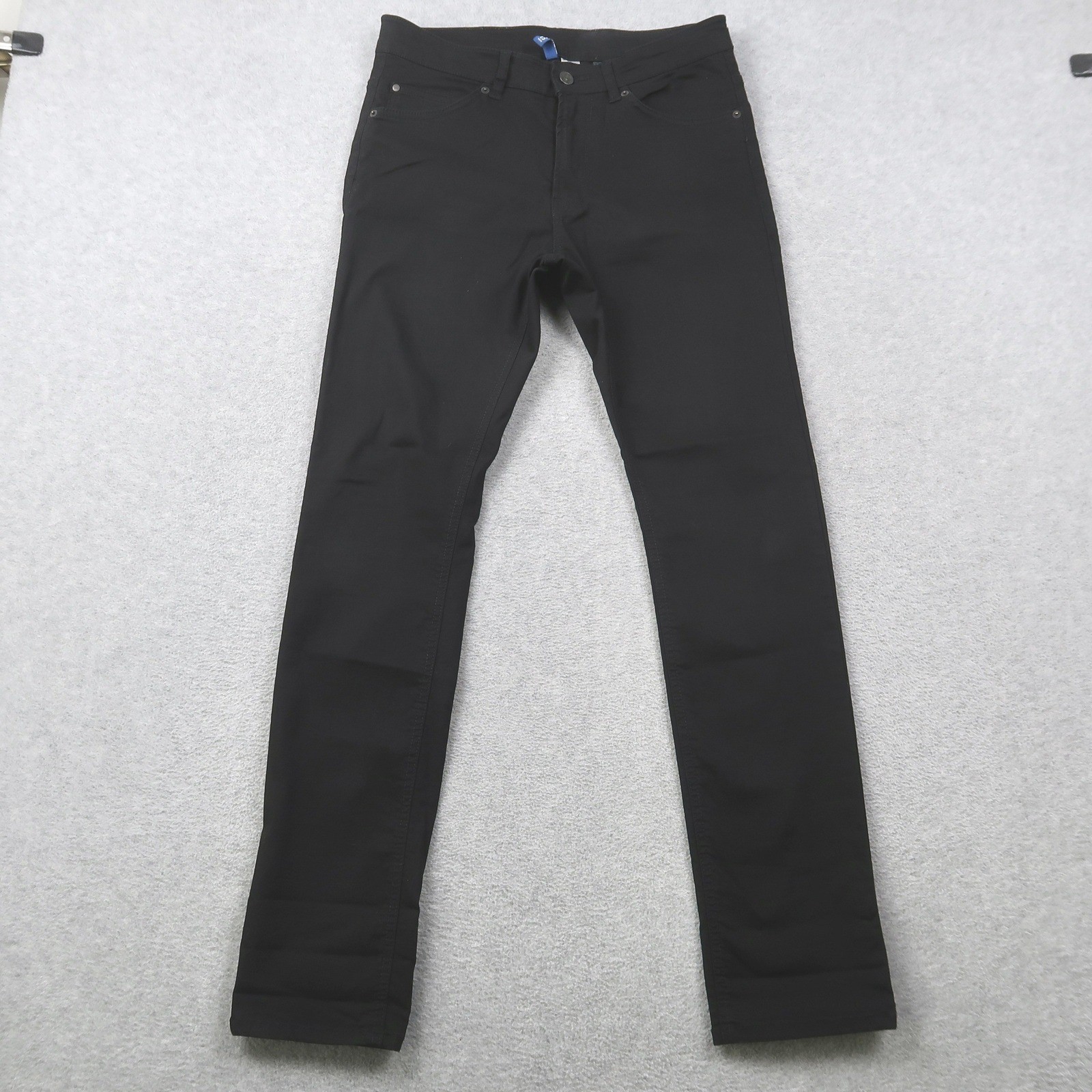 H&M Divided Mens Skinny Fit Pants Black Cotton Blend Size 30x30