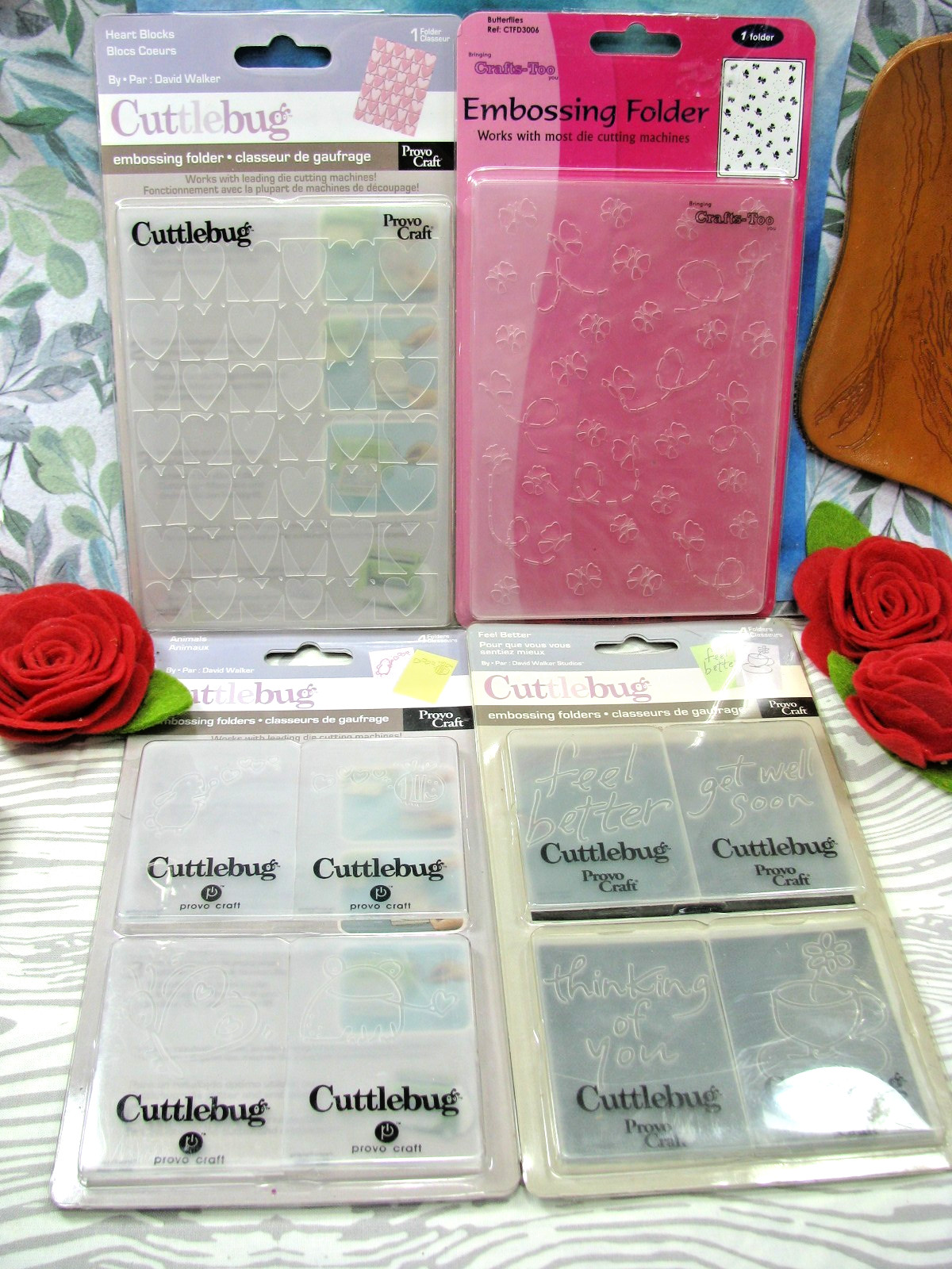 Cuttlebug, lot of 10 Embossing Folders, Animals, Hearts, Provo Craft, NEW, SALE Cuttlebug, lot of 10 Embossing Folders, Animals, Hearts, Provo Craft, NEW, SALE