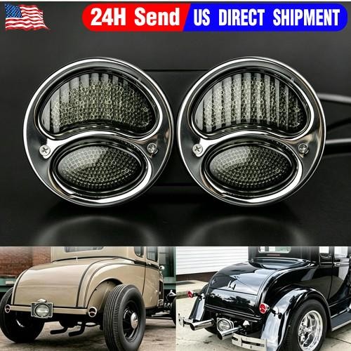 2X Vintage LED Custom Hot Rat Street Rod Tail Lights Turn Signals for Ford Model
