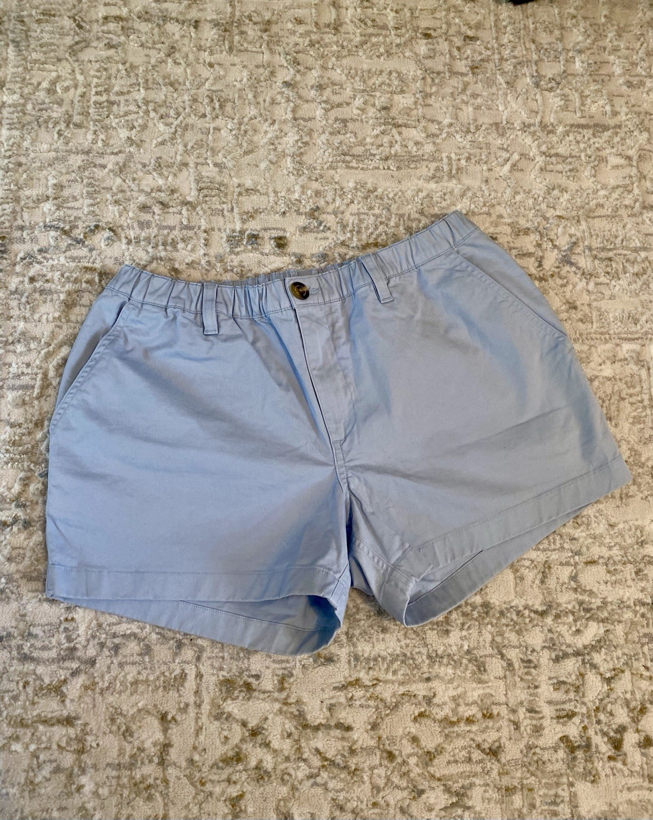 Chubbies Originals Mens Light Blue Cotton Elastic Waist Short Shorts 4”inseam M