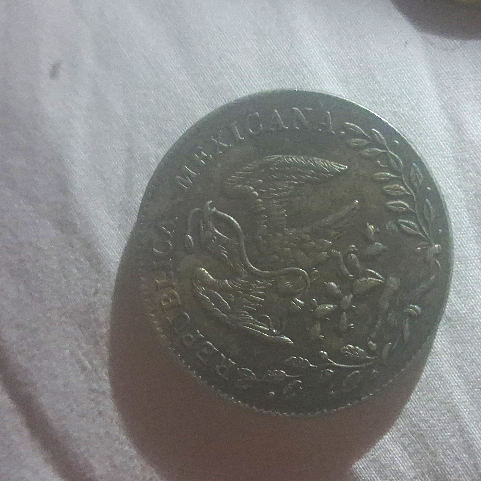 1891 Mo Mexico 8 Reales Silver Coin 0.9027 Fine KM#377 Cap & Rays