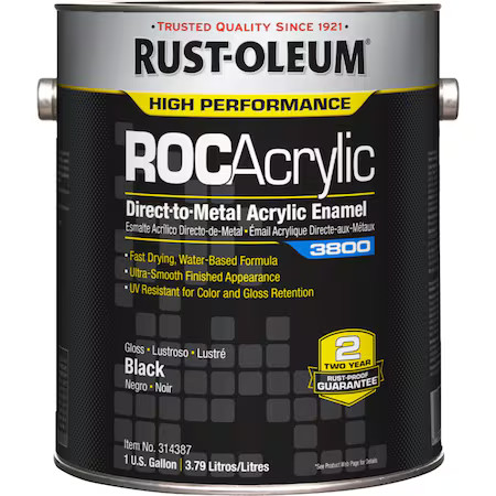 Rust-Oleum 314387 Acrylic Enamel Coating, Black, 1 Gal, Can