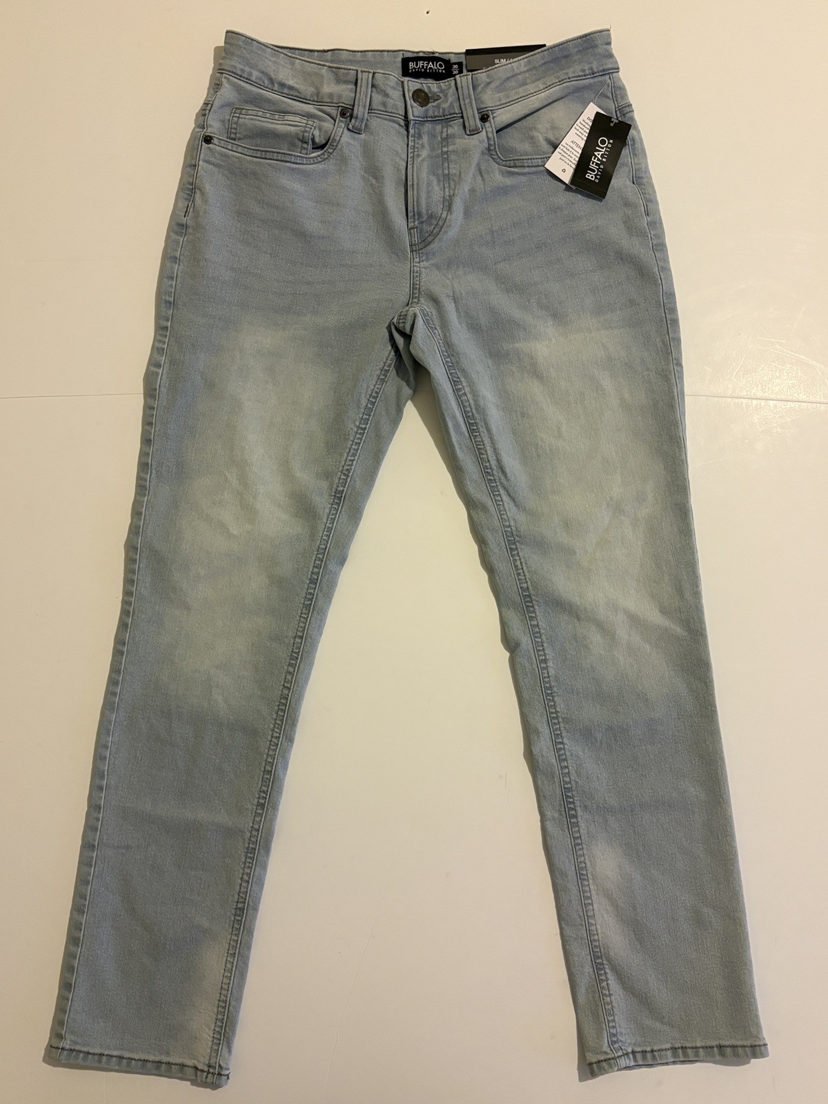 NWT - Buffalo David Bitton Ash Slim Fit Stretch Jeans Bleached — 30x30 NWT - Buffalo David Bitton Ash Slim Fit Stretch Jeans Bleached — 30x30