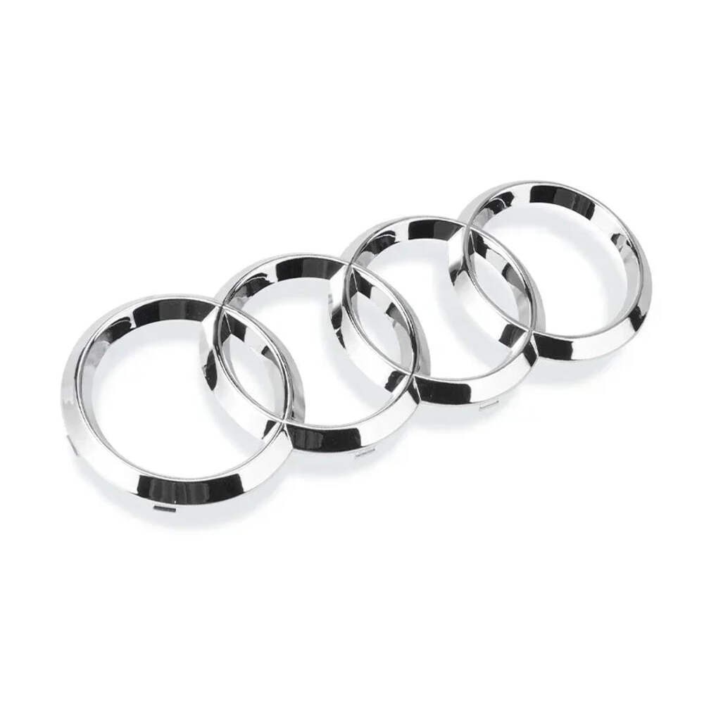 Audi 4-Ring logo ABS Silver/Black Car Hood Front Bonnet Grill Rear Trunk Emblem