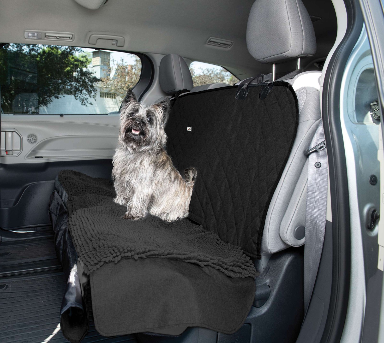 DGS Pet Products DGSDDCARSC19 Dirty Dog 3-in-1 Car Seat Cover & Hammock Black