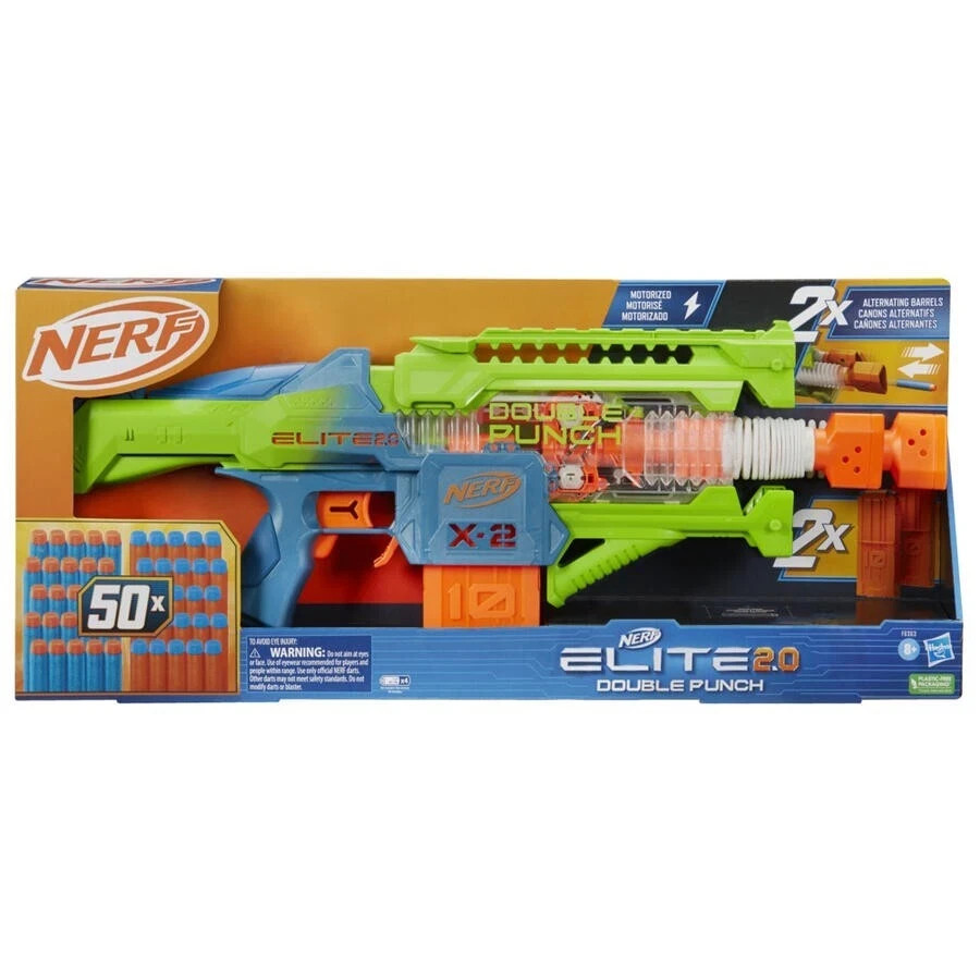BRAND NEW IN BOX Nerf Elite 2.0 Double Punch Motorized Blaster with 50 Darts BRAND NEW IN BOX Nerf Elite 2.0 Double Punch Motorized Blaster with 50 Darts