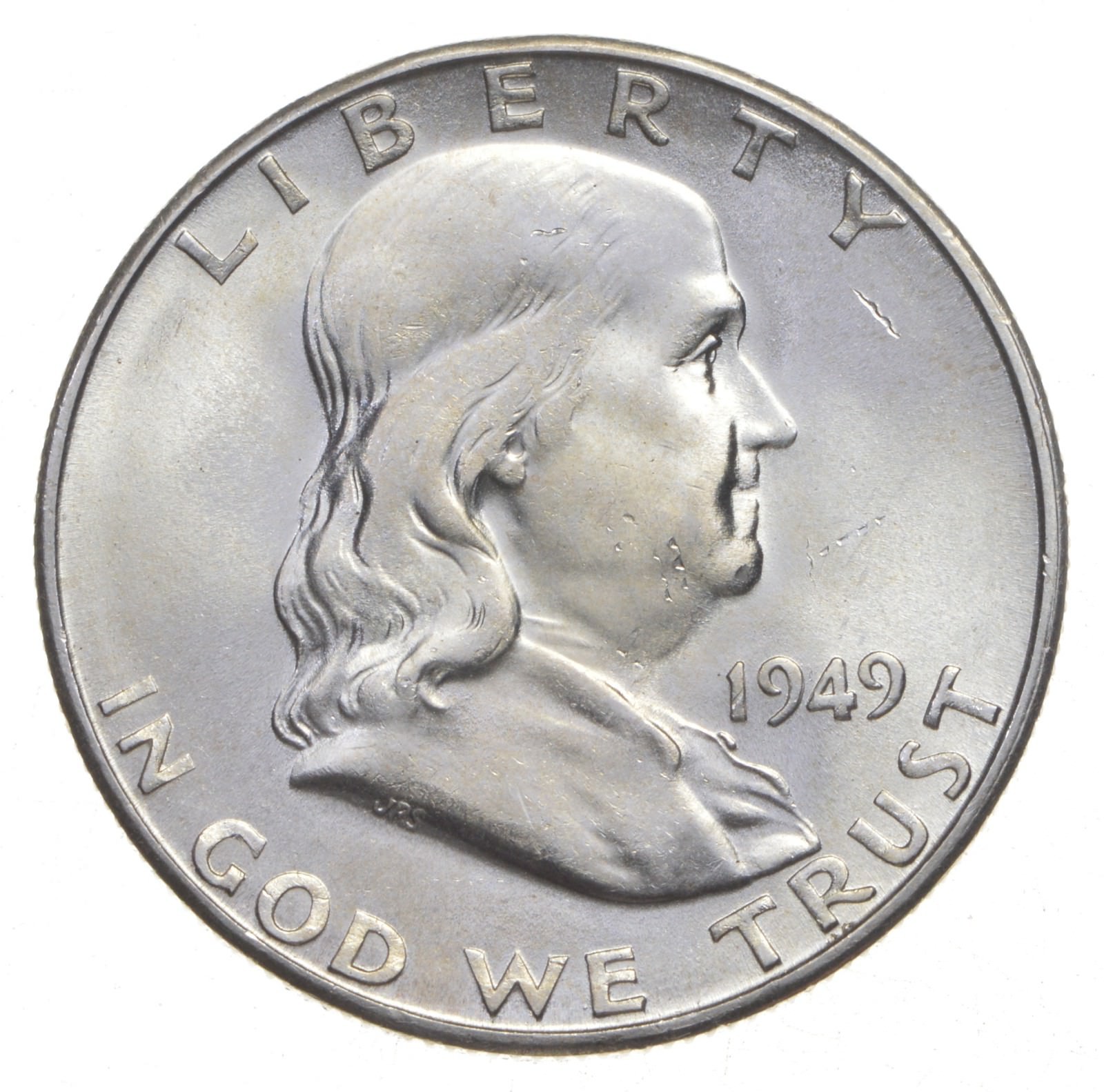 Choice Unc 1949-S Franklin Half Dollar Gem BU From Original Roll