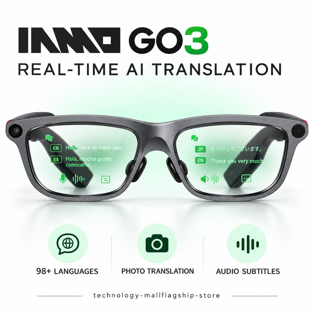 INMO GO 3 Smart Glasses AI Assistant Translation Navigation Music playback Call