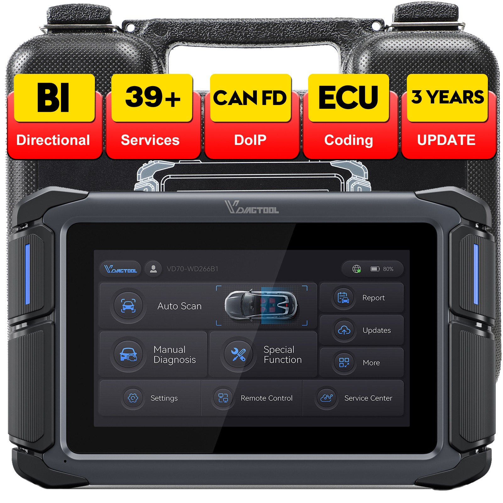 VDIAGTOOL VD70 Used Auto Bidirectional OBD2 Scanner Diagnostic Tool ECU Coding