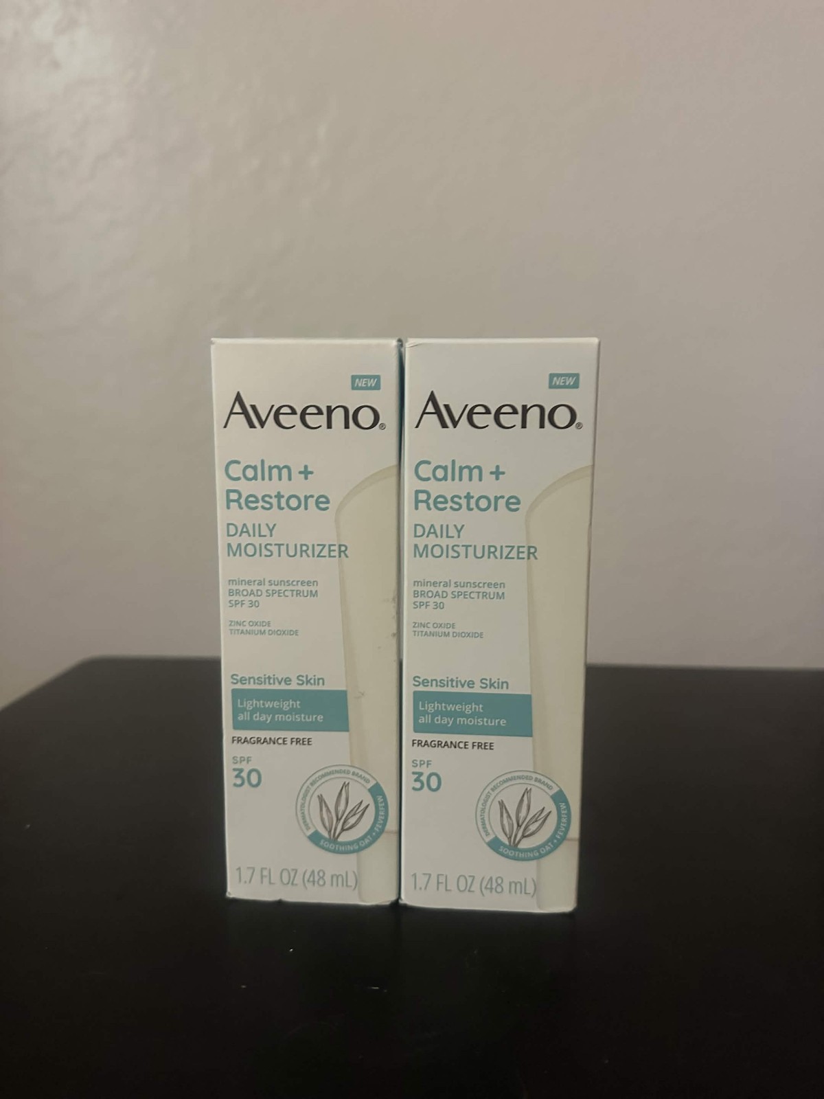 Aveeno Calm + Restore Daily Moisturiser SPF 30 1.7 fl.oz Exp 5/2027 Aveeno Calm + Restore Daily Moisturiser SPF 30 1.7 fl.oz Exp 5/2027