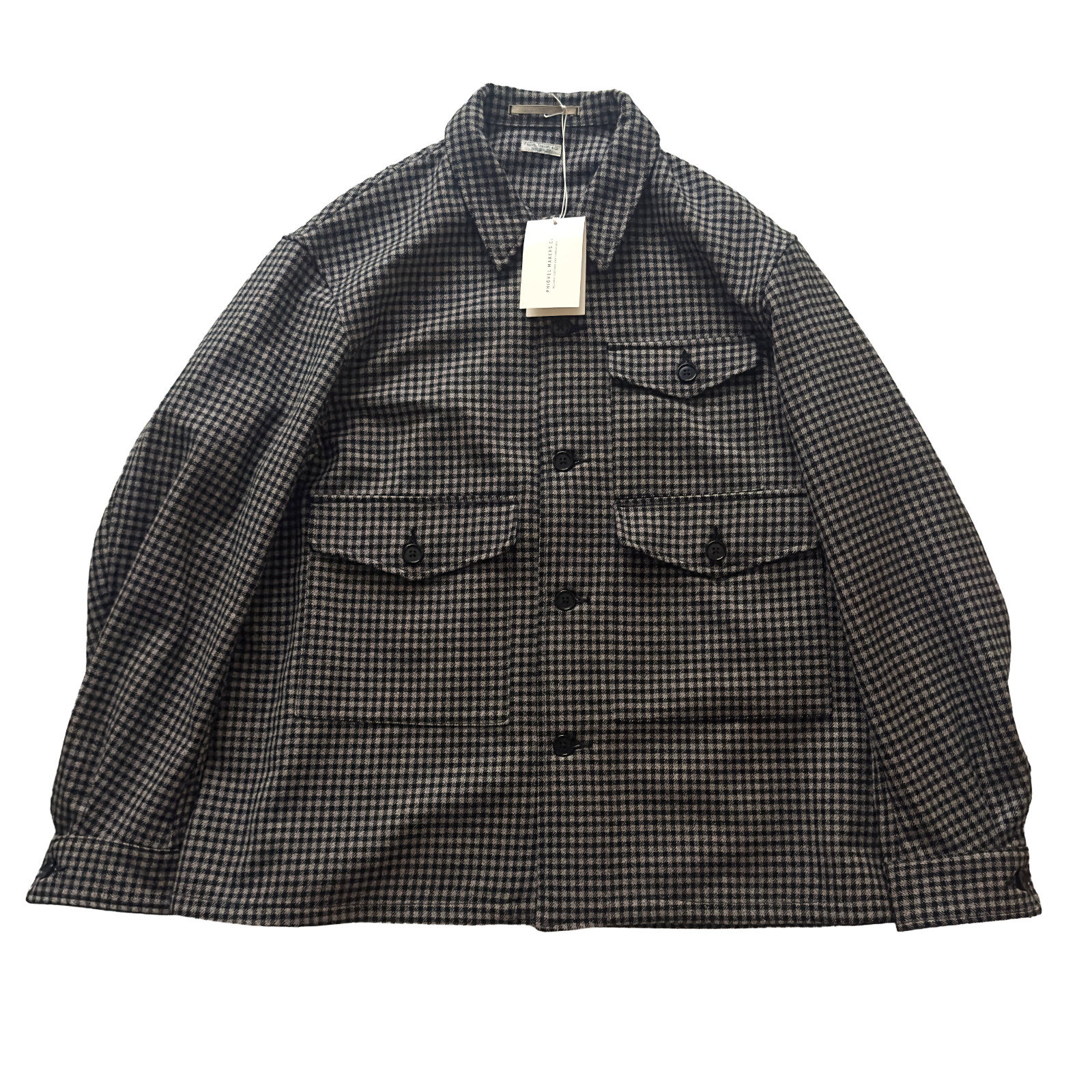 PHIGVEL MAKERS Gun Club Check Wool Cashmere Jacket Tag NWT Size 3 L Rare