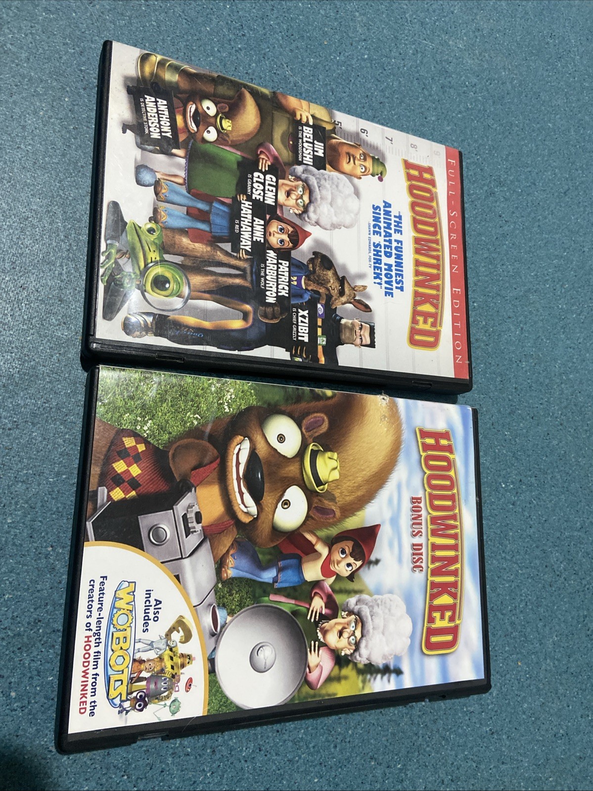 Hoodwinked Bonus Disc And Full Screen Movie  *SHREK Wobots DVD Rare OOP Lot Of 2