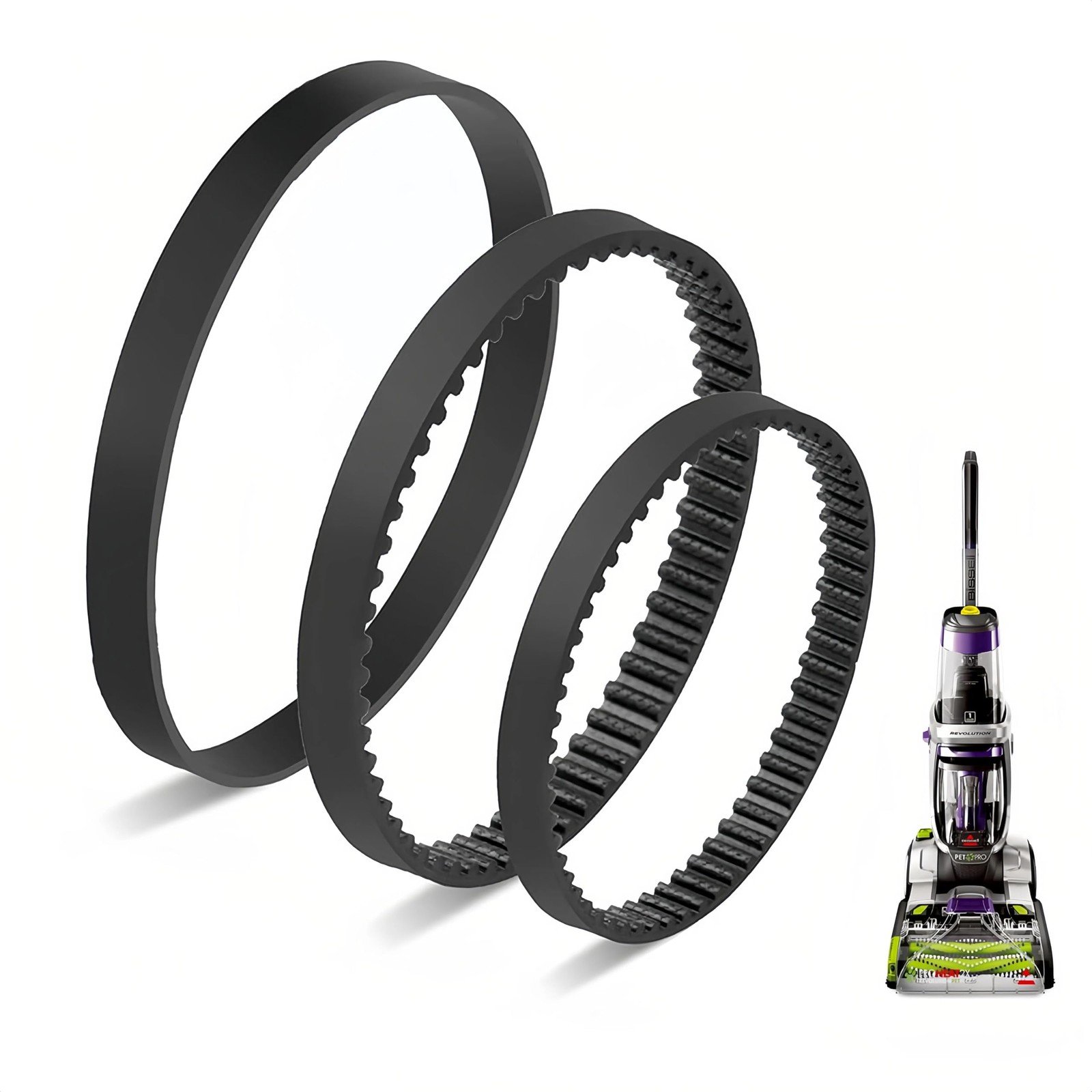 Replacement Belt Set for Bissell Proheat 2X Revolution Pet Pro Carpet Cleaner