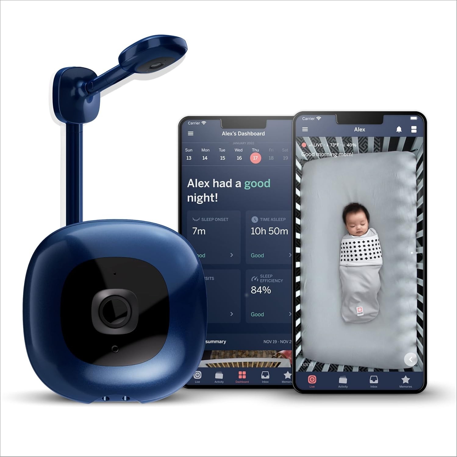 Nanit Pro Monitor Smart Baby Monitor & Wall Mount - Navy - BRAND NEW Sealed