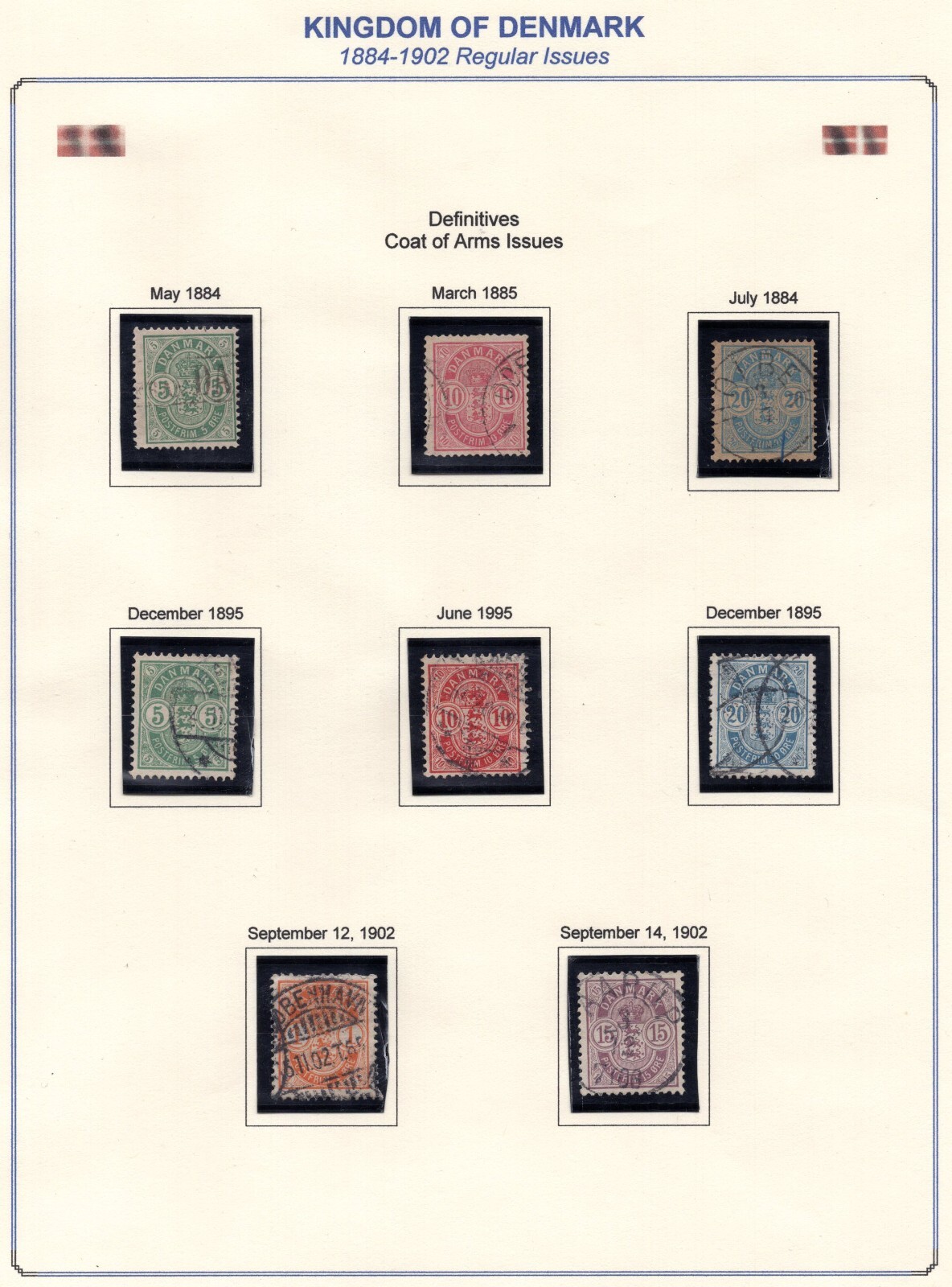 DENMARK 1884-1913 COLLECTION OF 42 USED INCLUDES SCOTT # 82