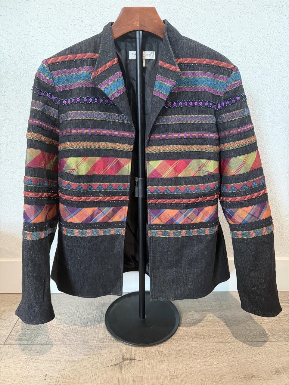 Coldwater Creek Women\'s  Multicolored Aztec Print Blazer Jacket