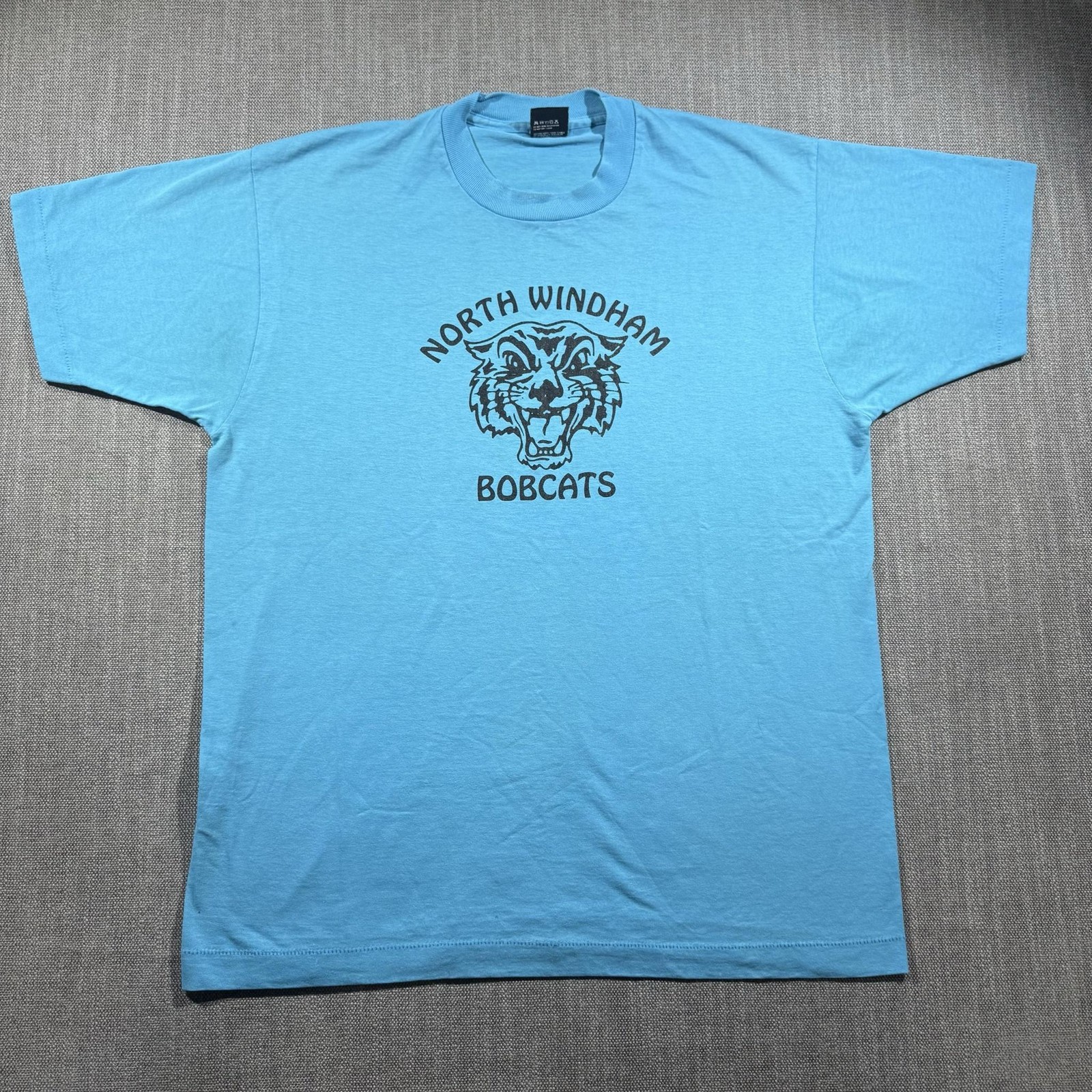 Vintage North Windham Bobcats Shirt Mens XL Blue Screen Stars Best Made USA 90s