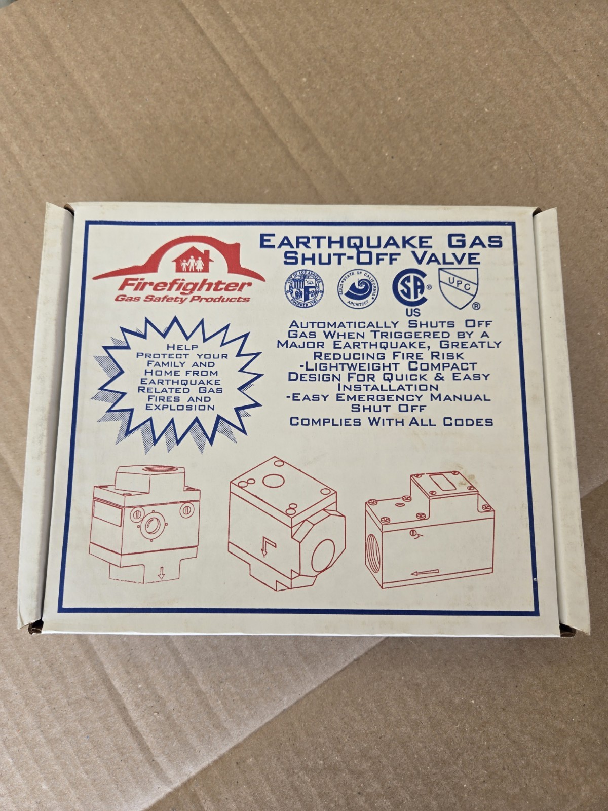 Little Firefighter AGV-75 Earthquake Gas Auto Shut-Off Valve 3/4 Inch