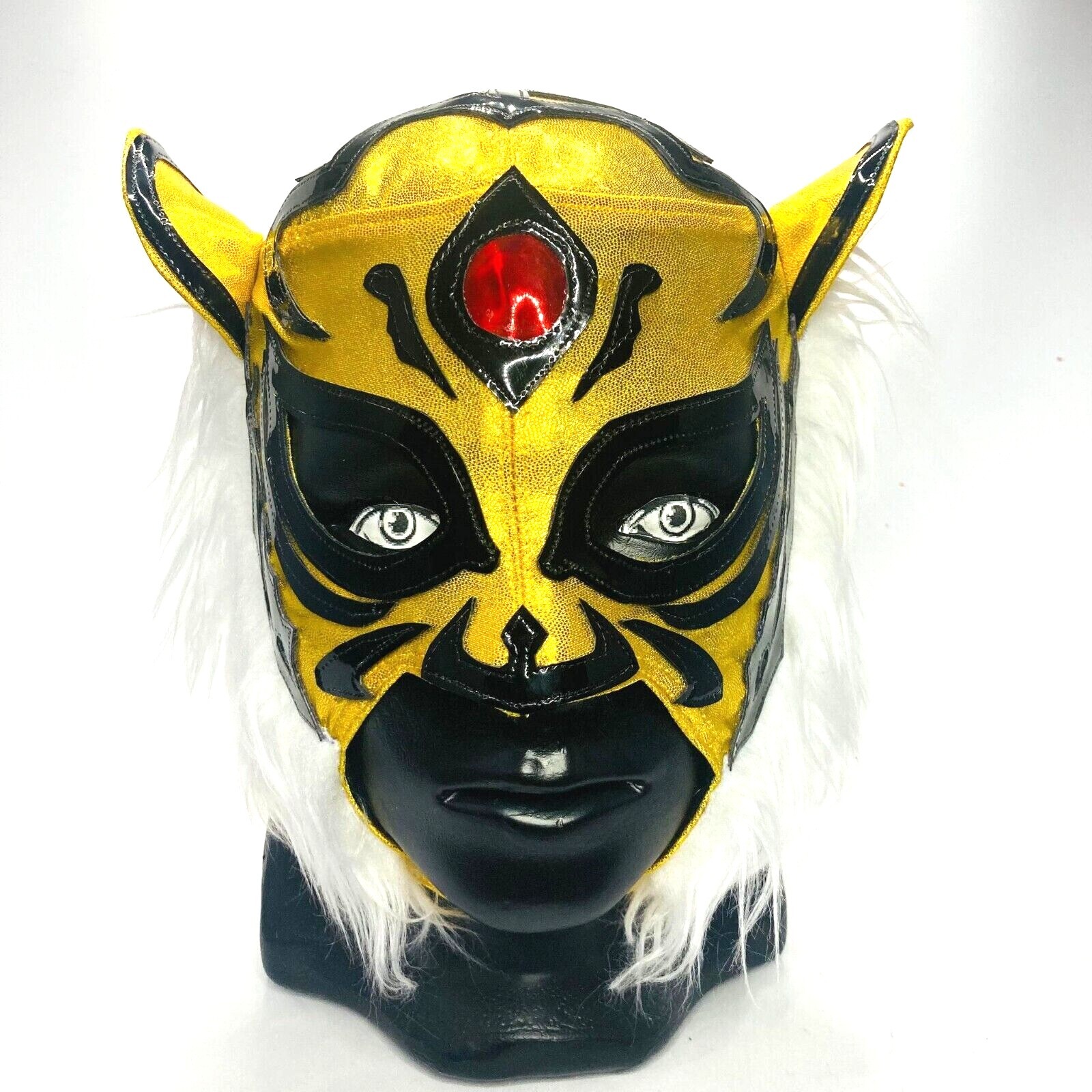 Wrestling Tiger Mask Semi-Professional Grade Mask  Faux White Hair タイガーマスク