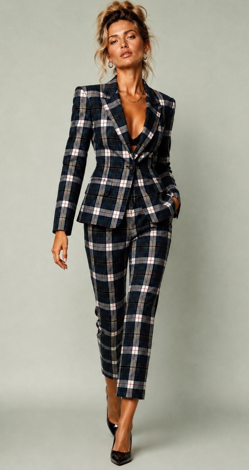 NEW Pendleton Pant Suit Fits 8 10 Two Piece Authentic Kennedy Dress Tartan Plaid