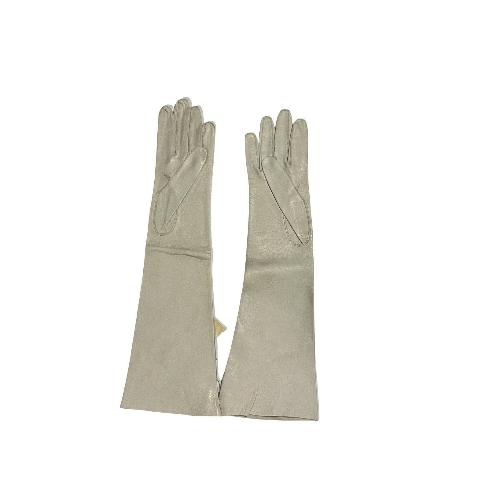 Vtg 1950s Rikes Made In Italy White Kidskin Leather Opera Gloves Long Sz 7.5 NWT